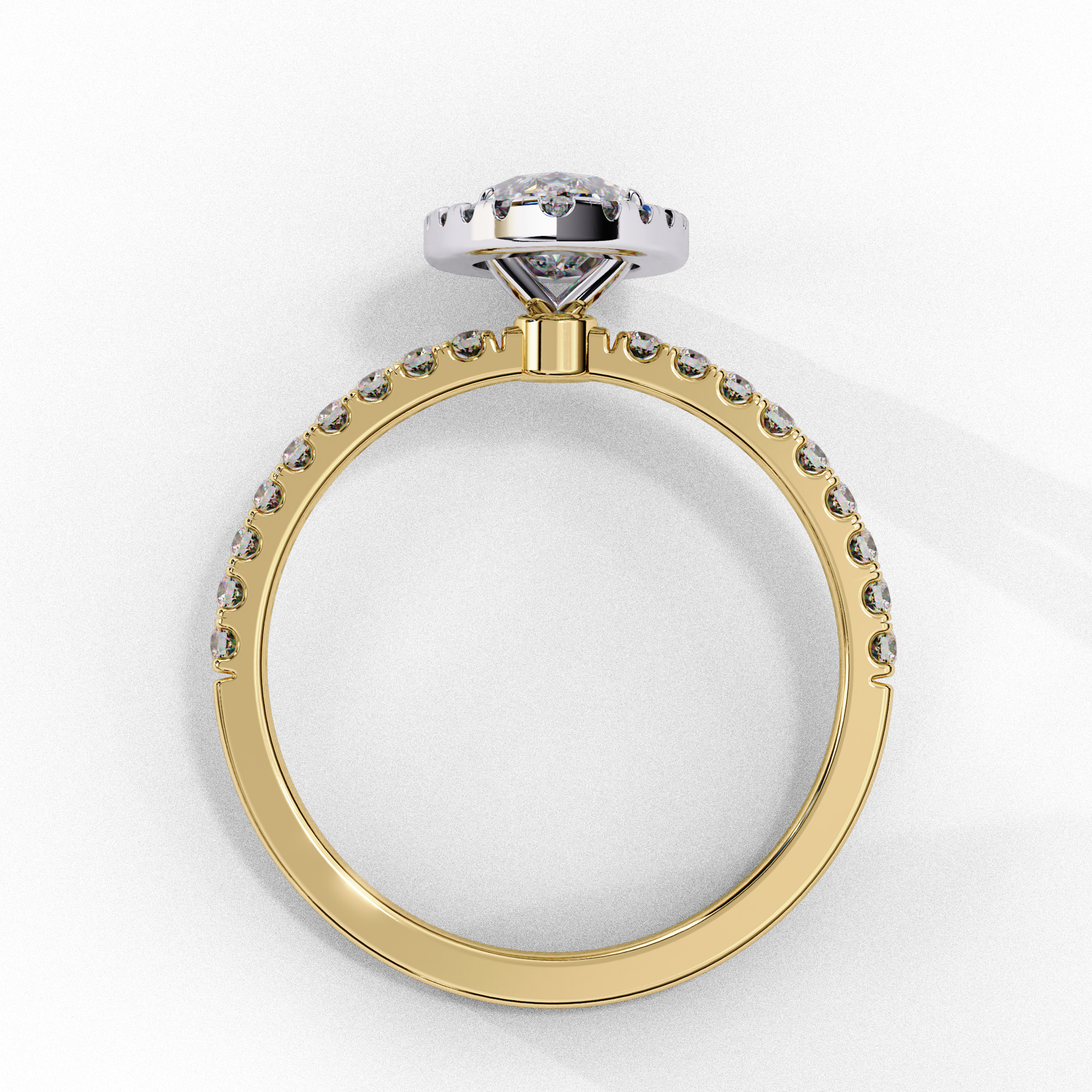 Marquise Solitaire Ring with Halo