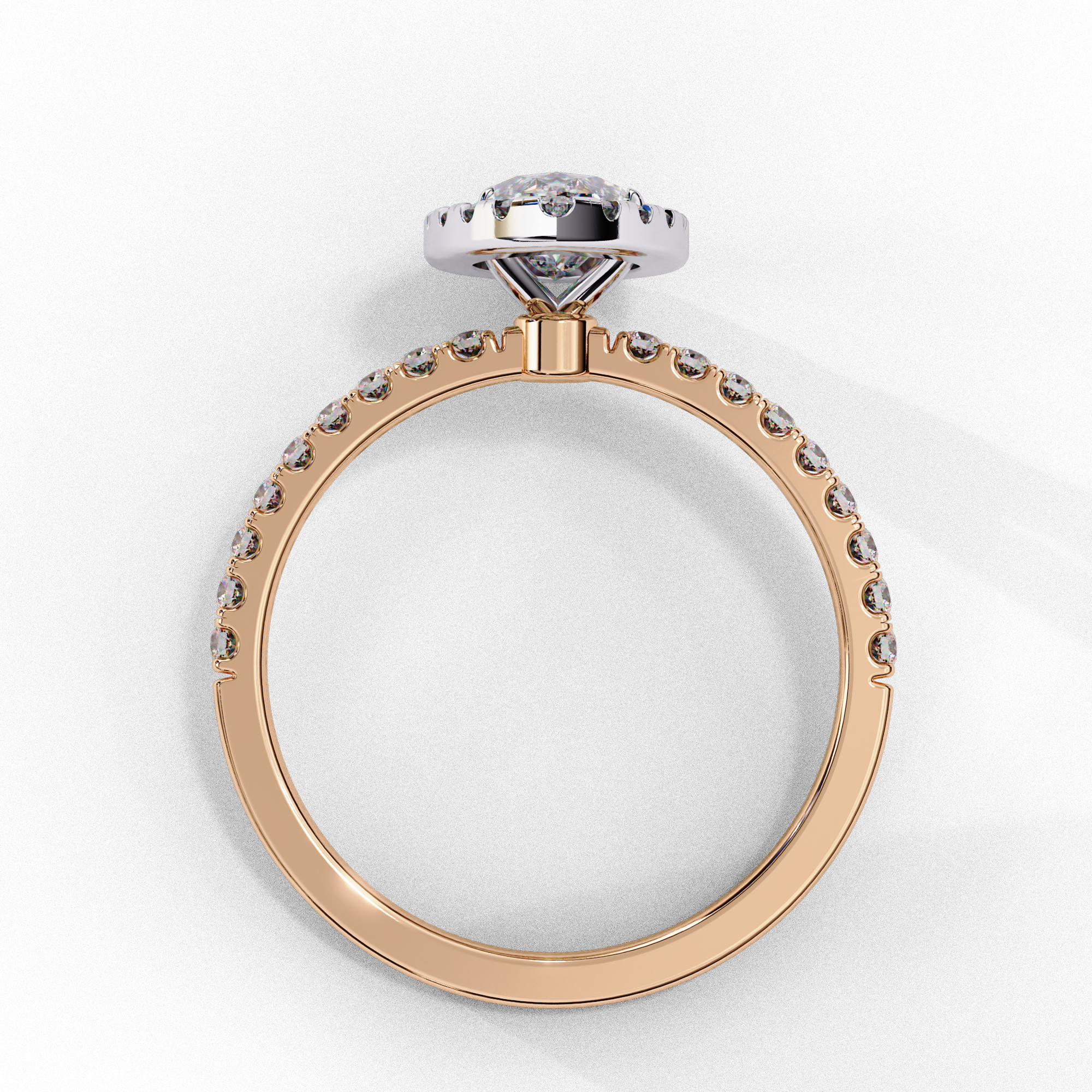 Marquise Solitaire Ring with Halo