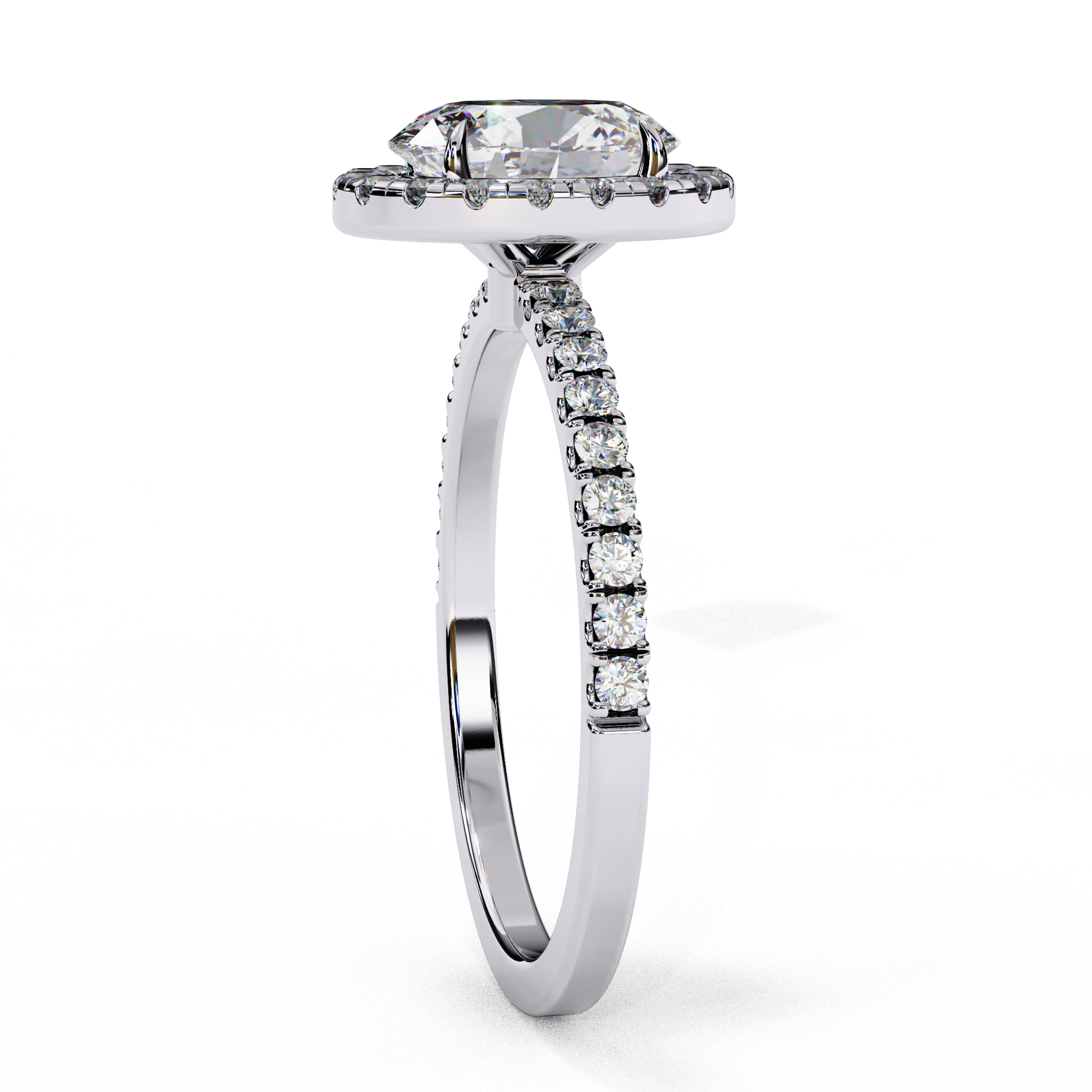 Oval Solitaire Ring with Halo