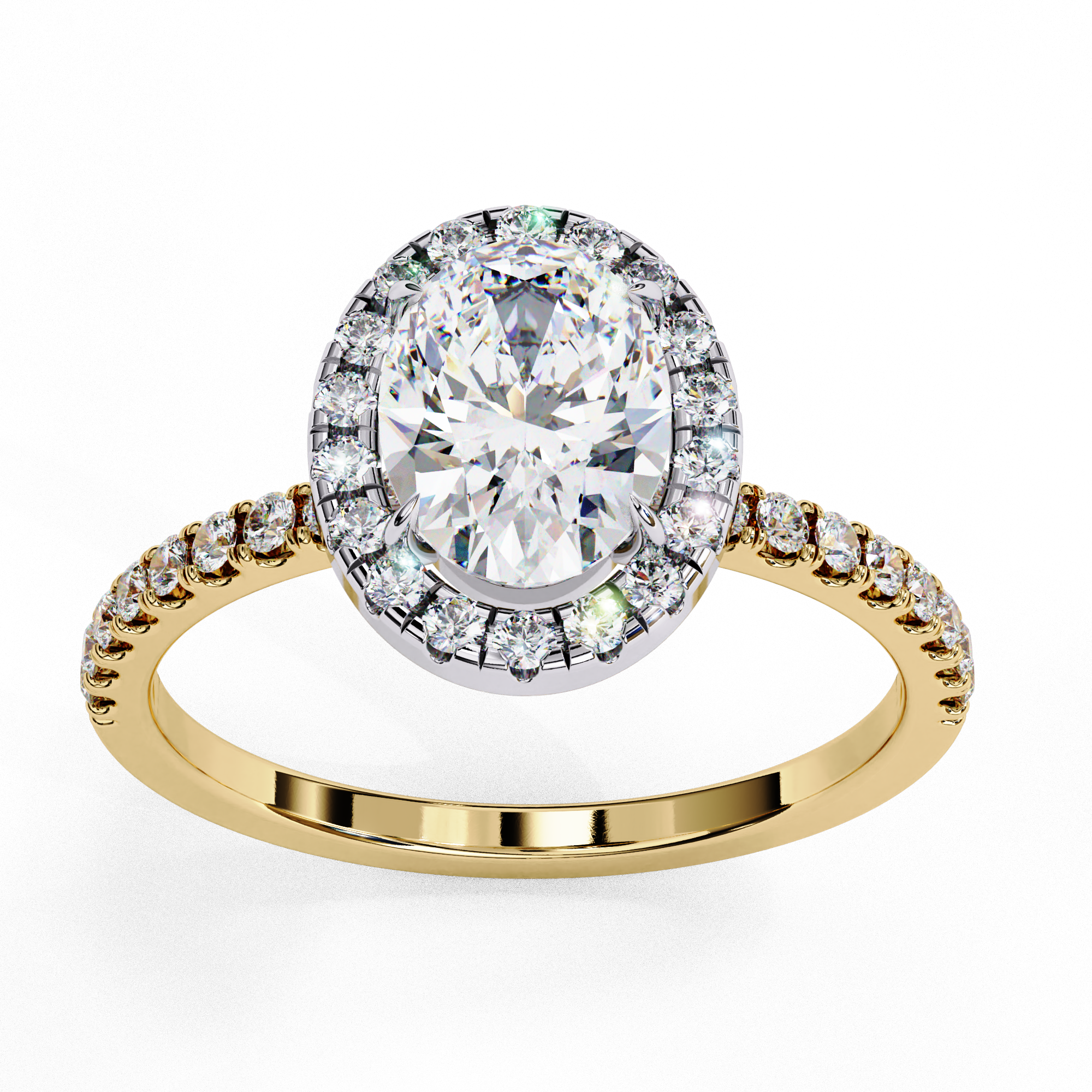 Oval Solitaire Ring with Halo