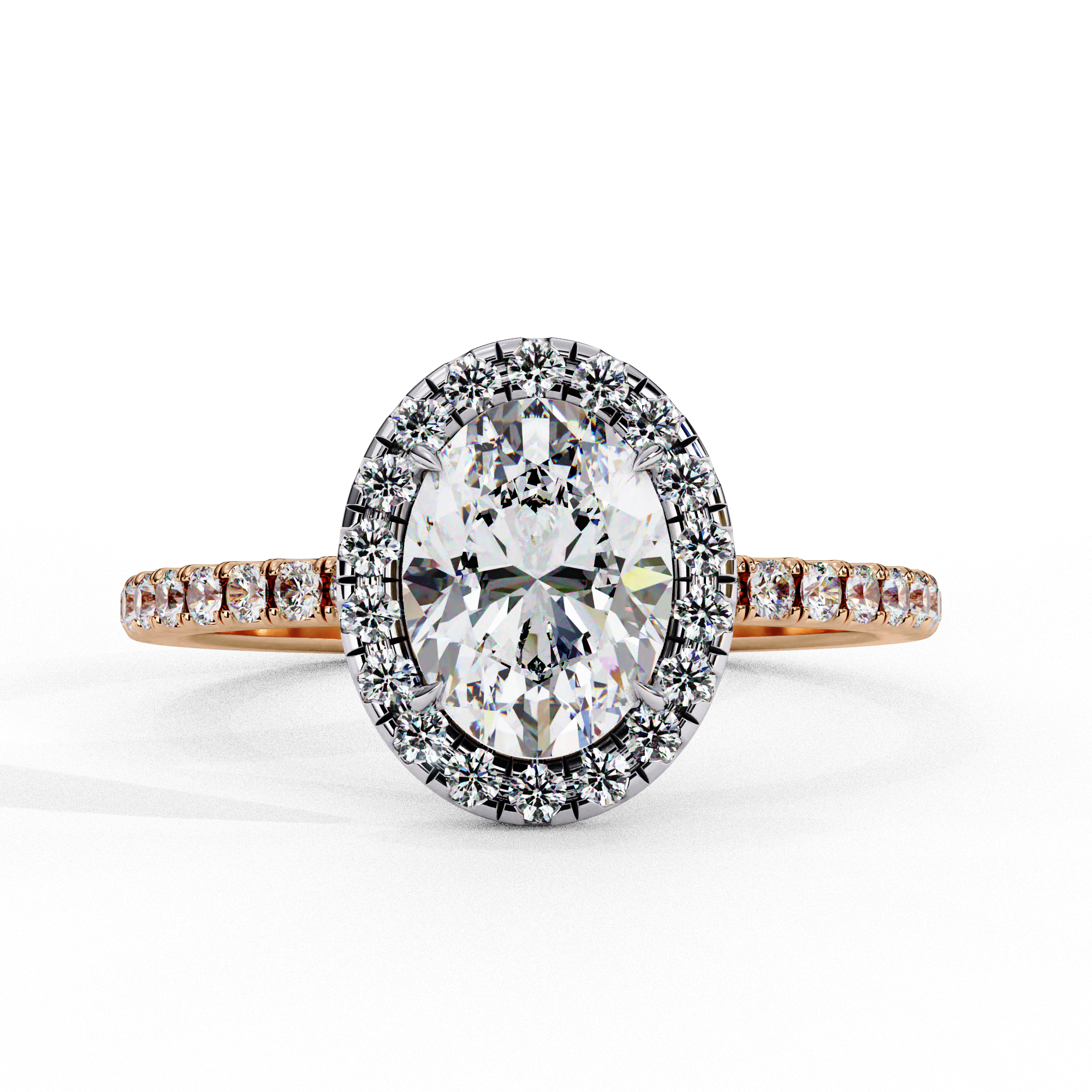 Oval Solitaire Ring with Halo