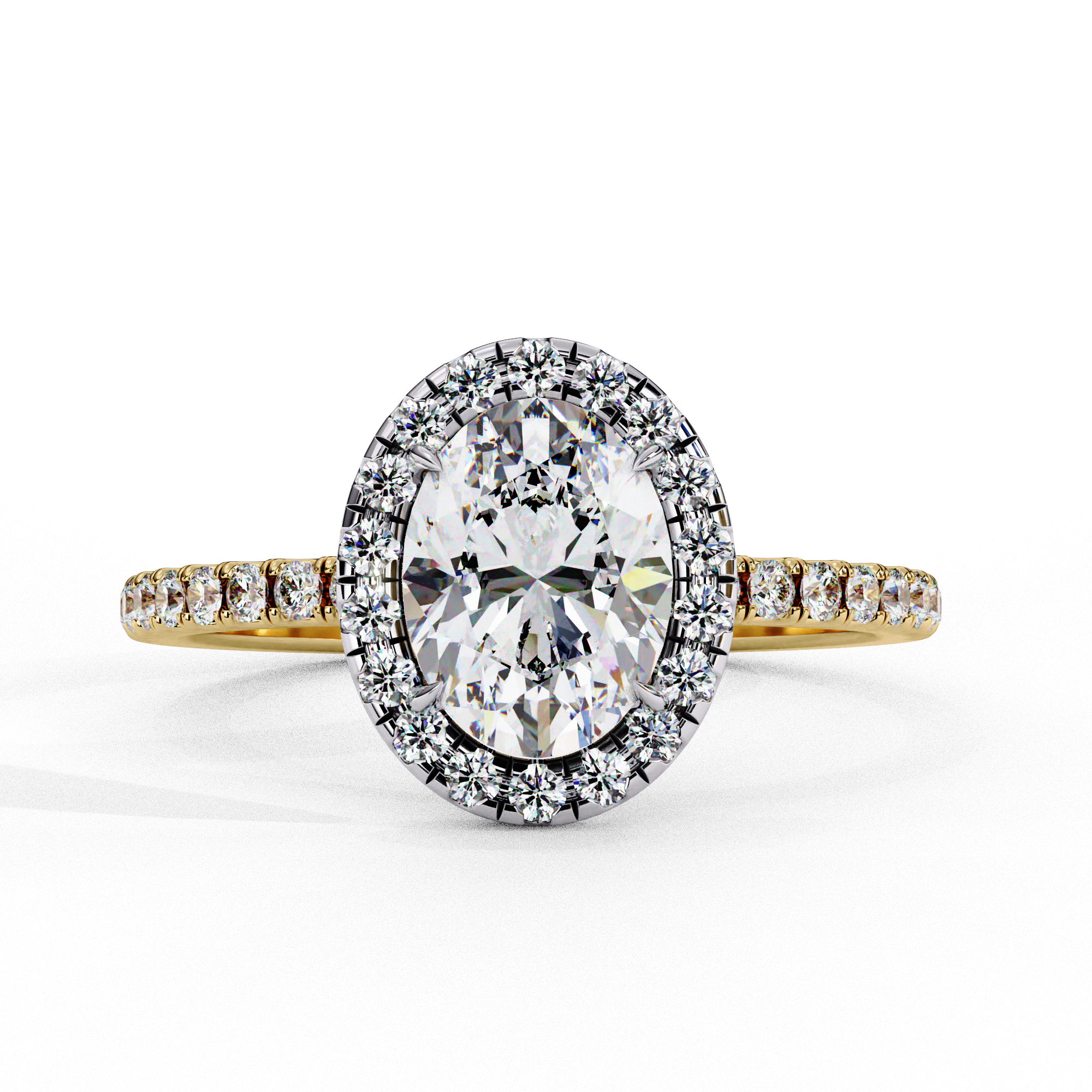 Oval Solitaire Ring with Halo
