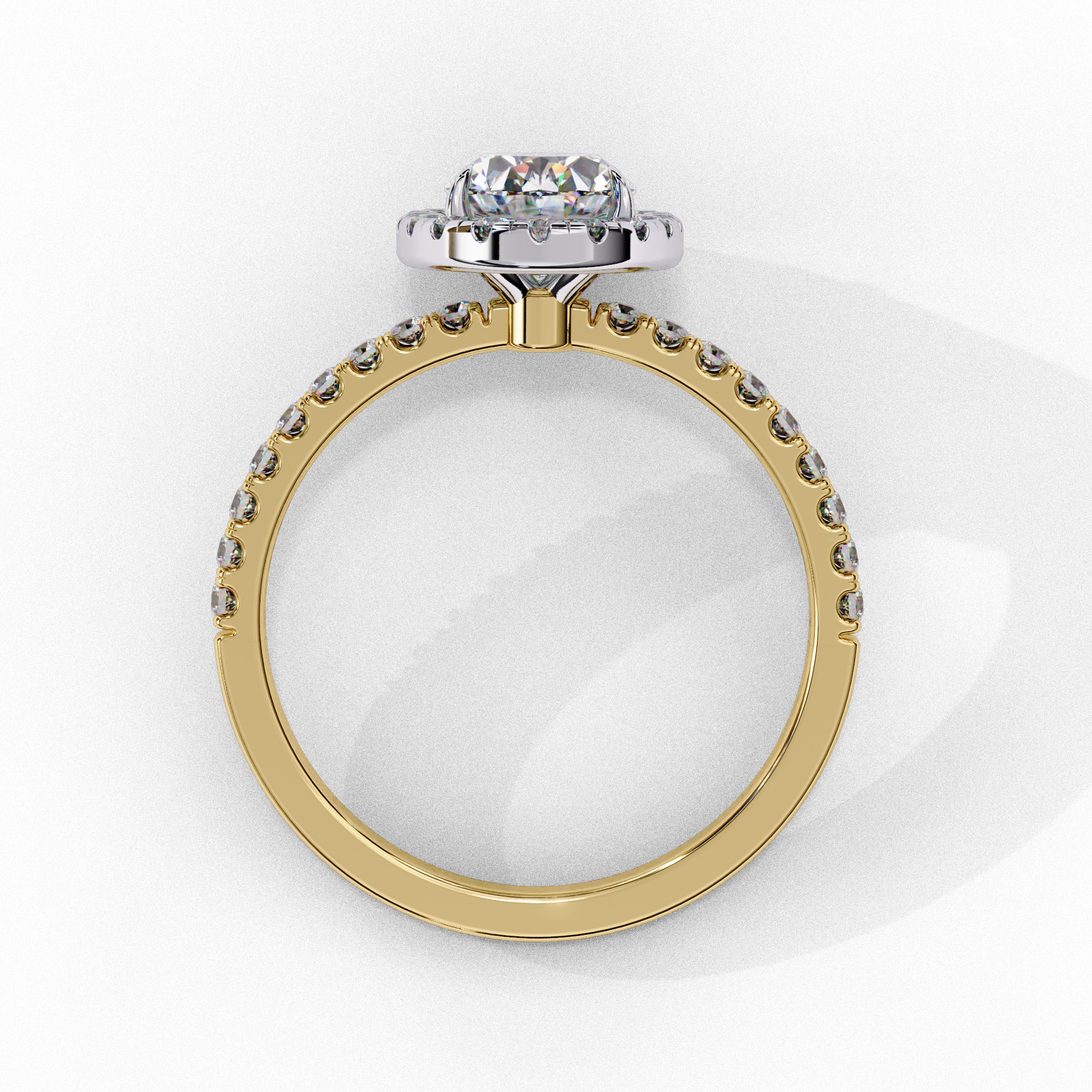 Oval Solitaire Ring with Halo