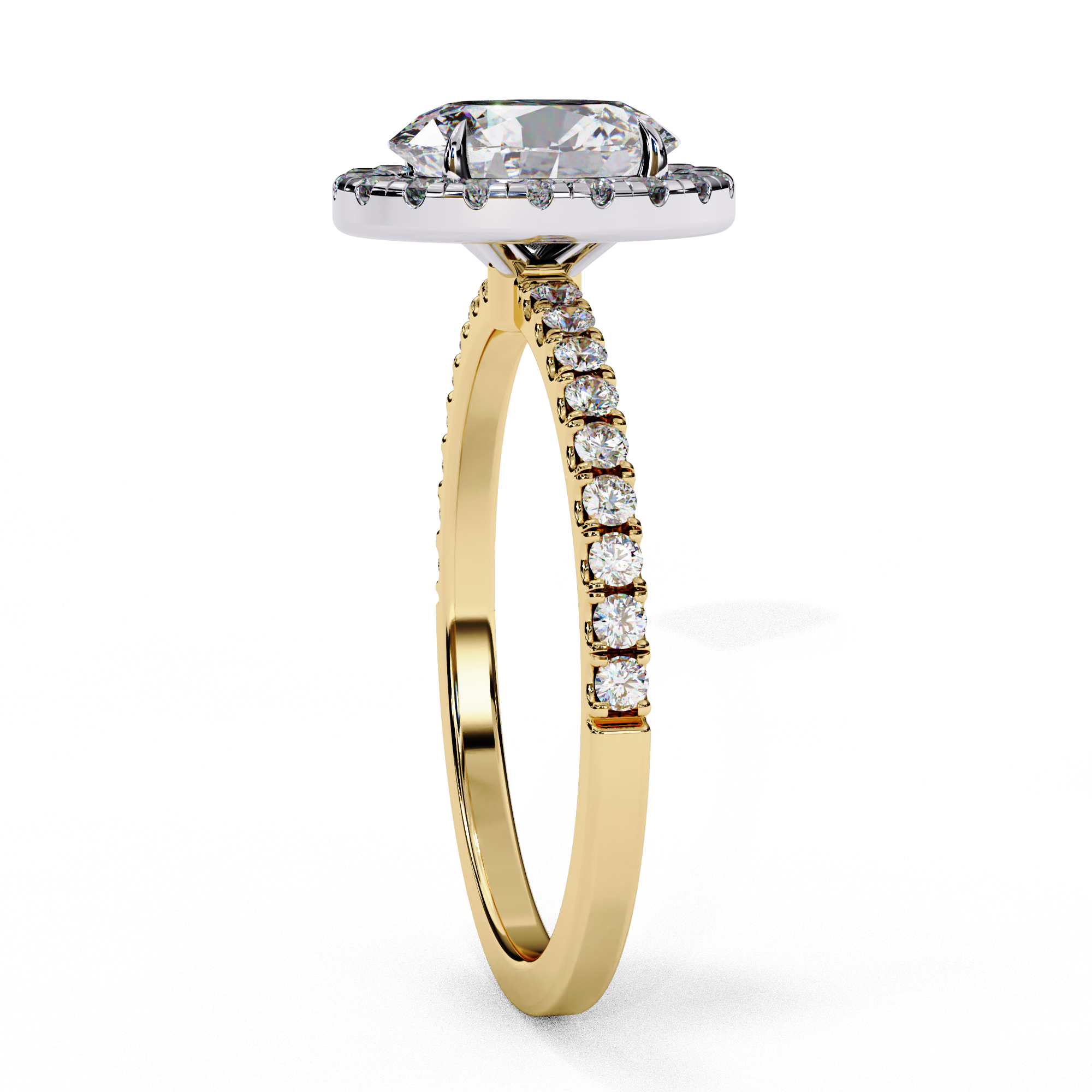 Oval Solitaire Ring with Halo