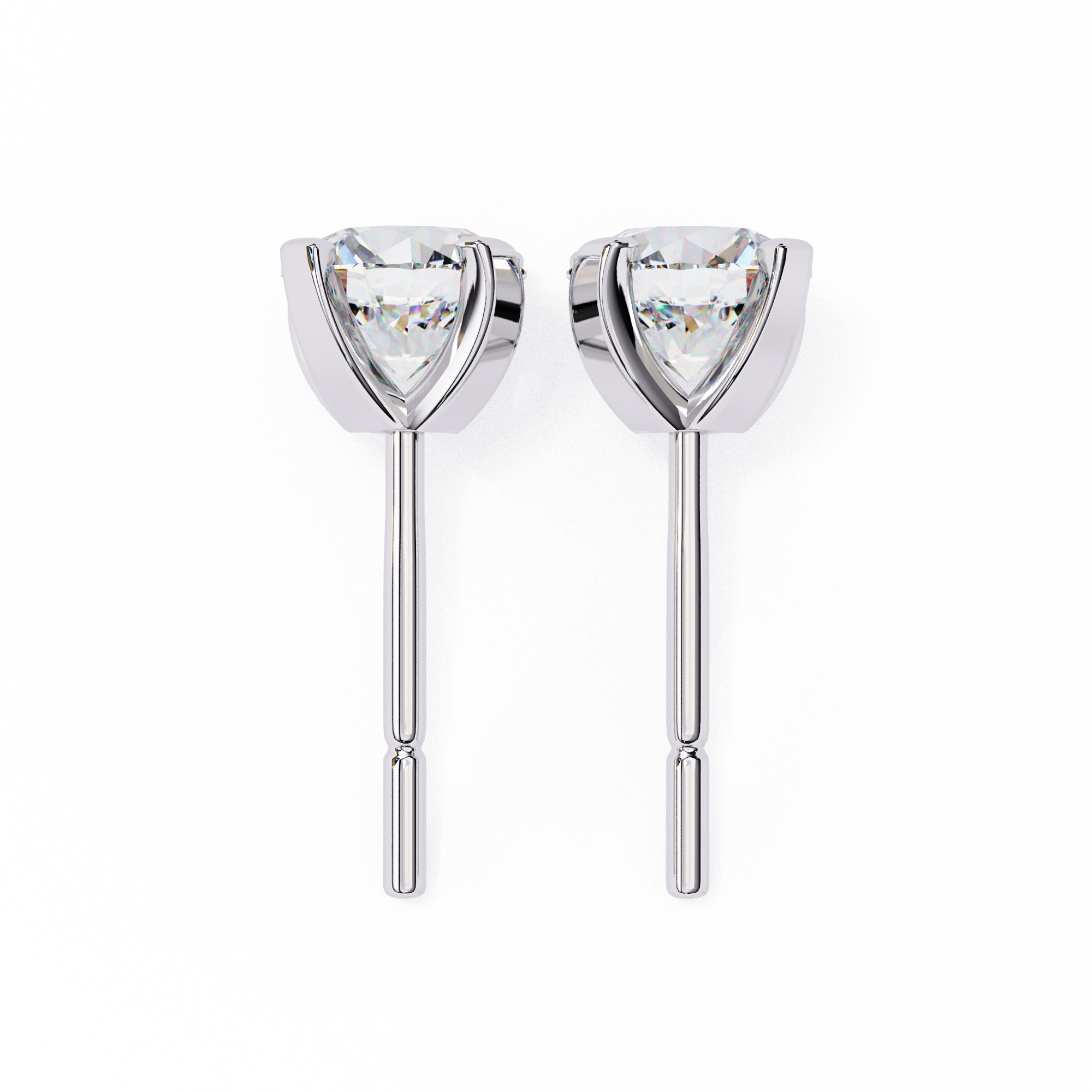 Classic Round Diamond Four Prong Stud Earrings (F/G VS+)