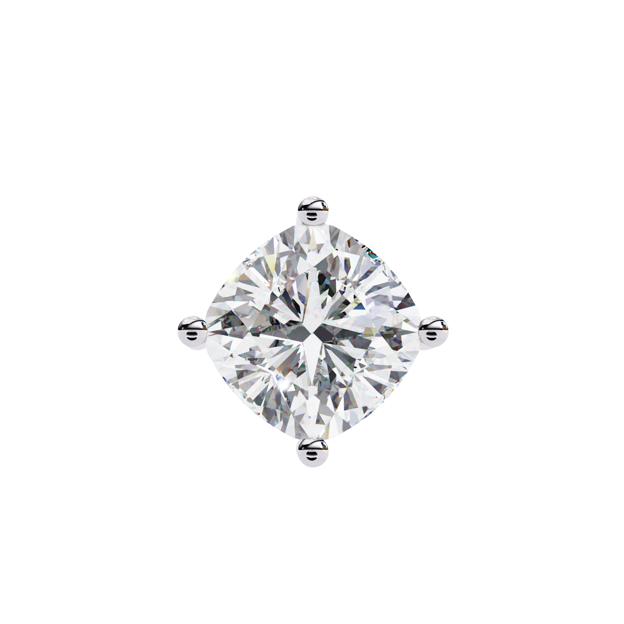 Classic 4 Prong Basket Cushion Lab Created Diamond Solitaire Necklace