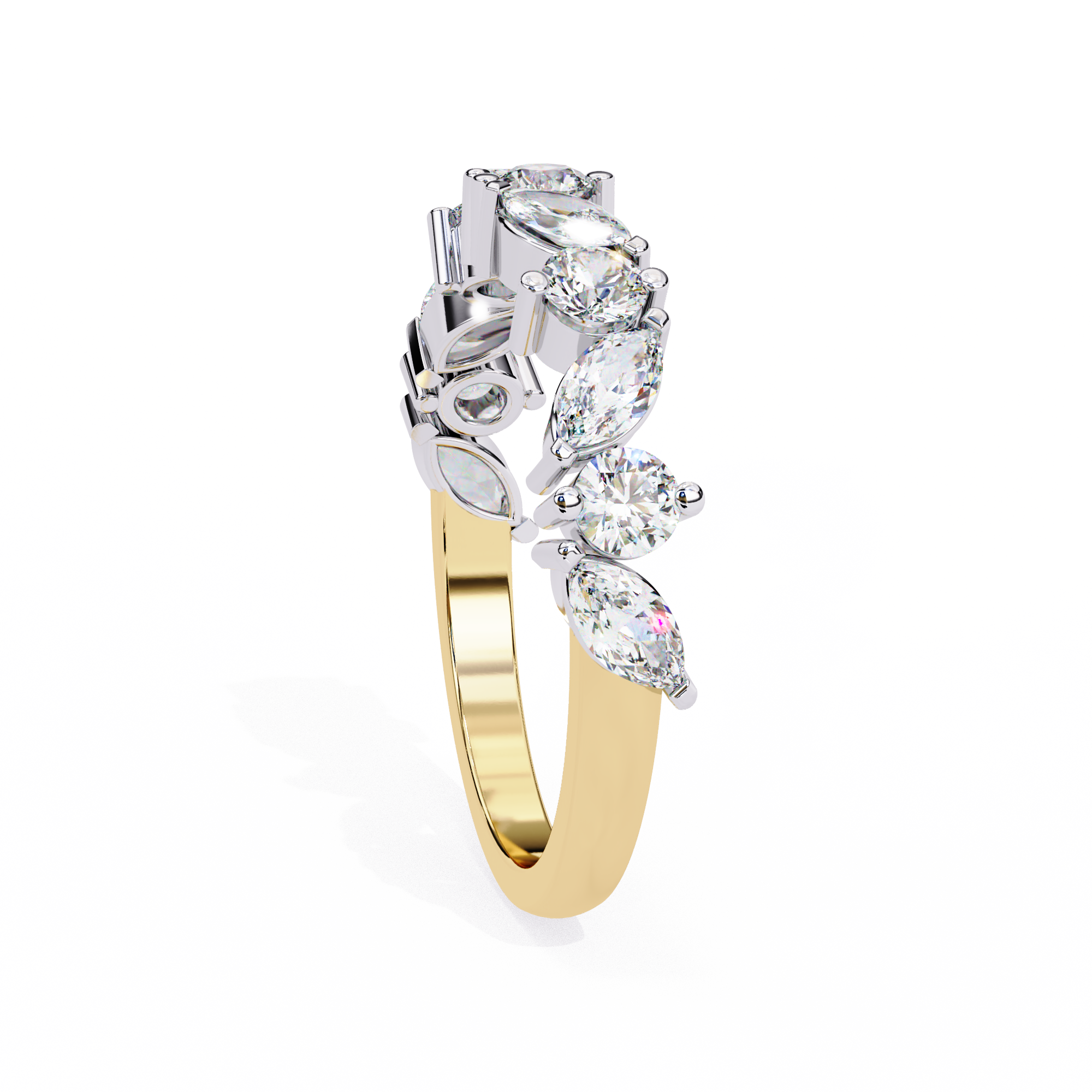 Radiant Marquise Round Ring
