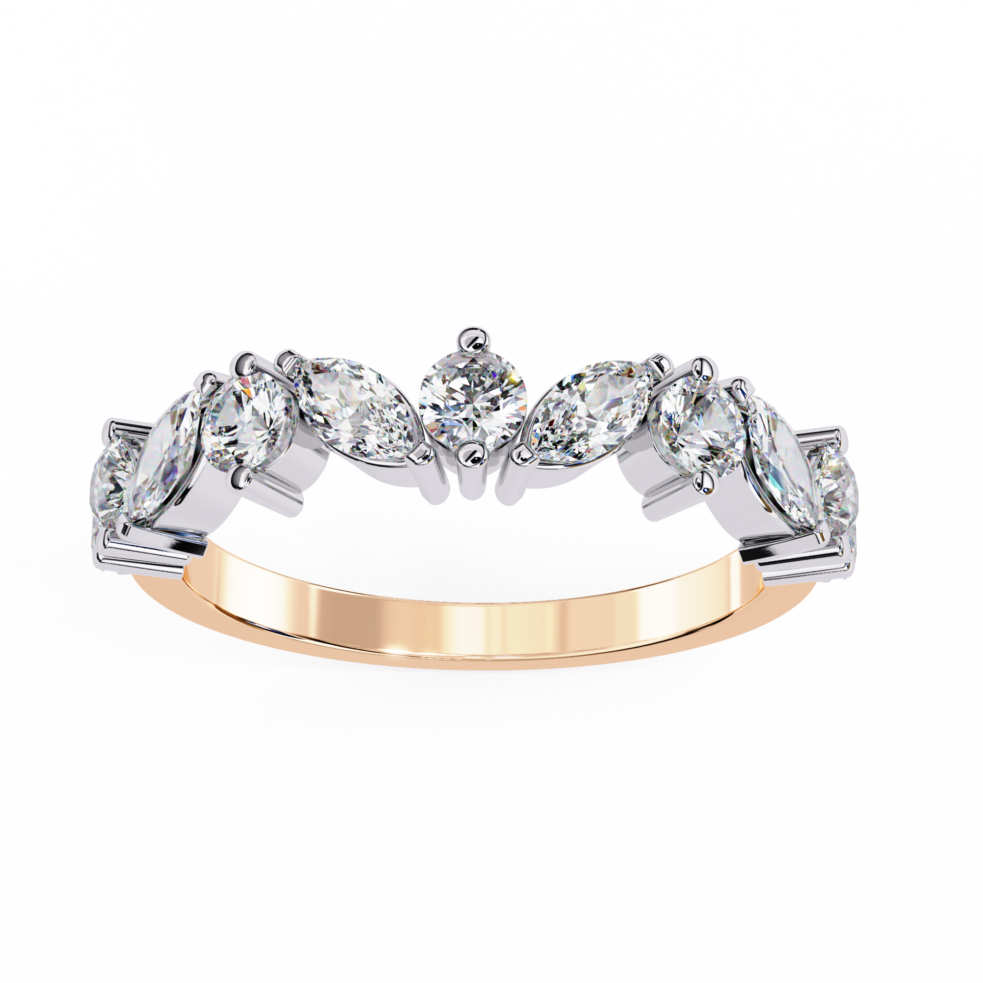 Radiant Marquise Round Ring