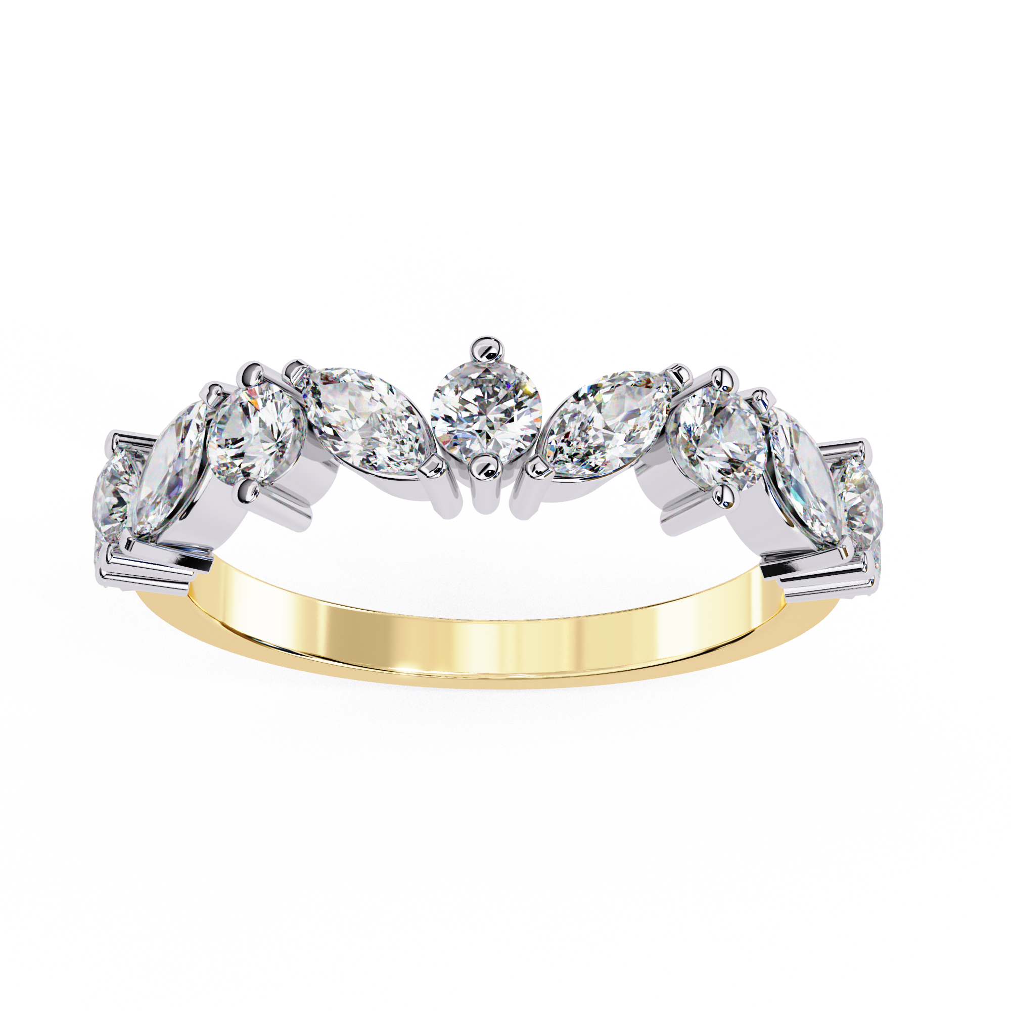 Radiant Marquise Round Ring