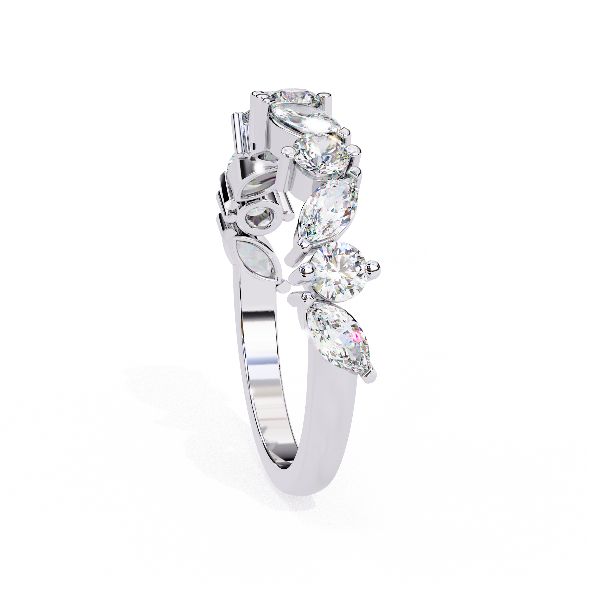 Radiant Marquise Round Ring