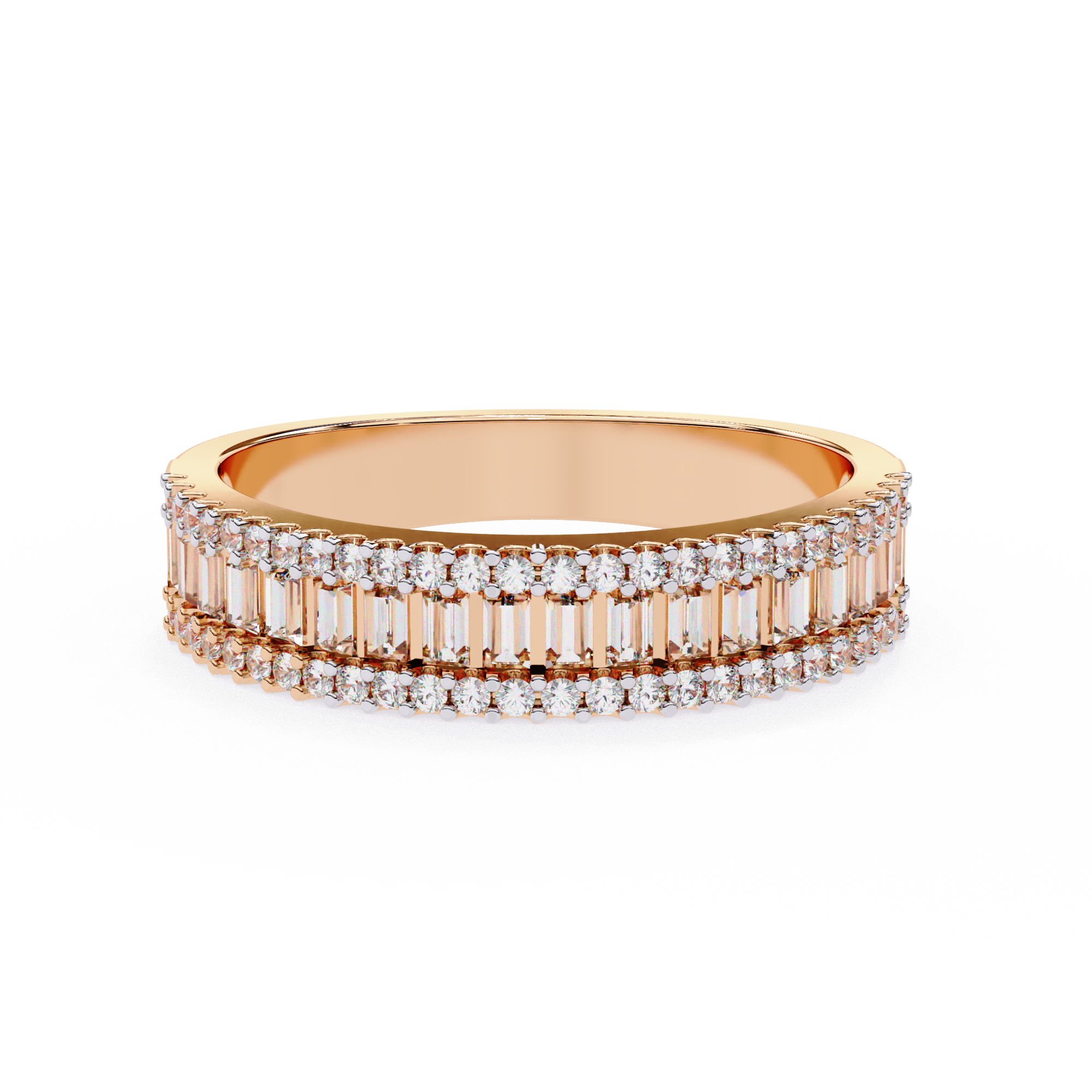 Radiant Baguette Diamond Row Ring