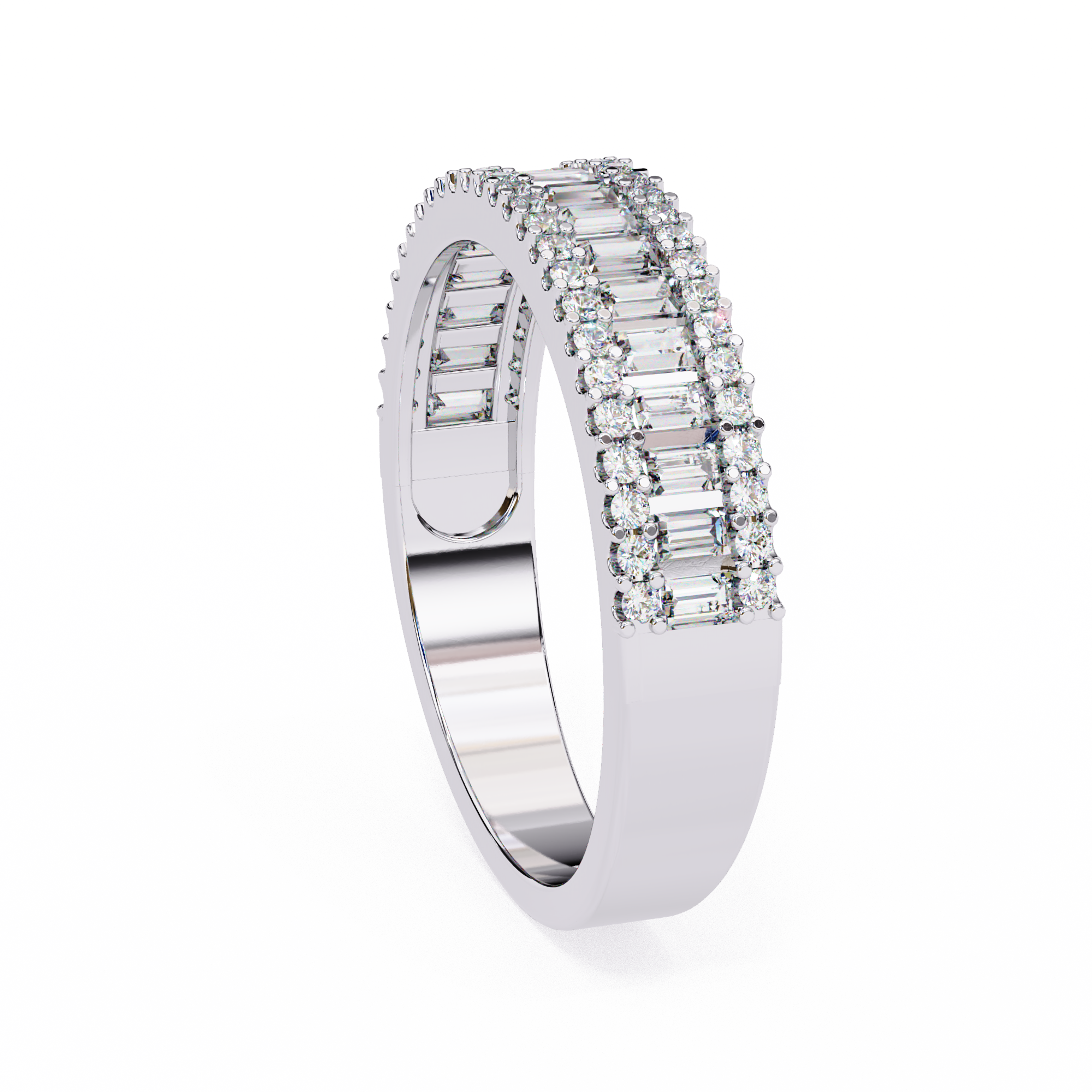 Radiant Baguette Diamond Row Ring