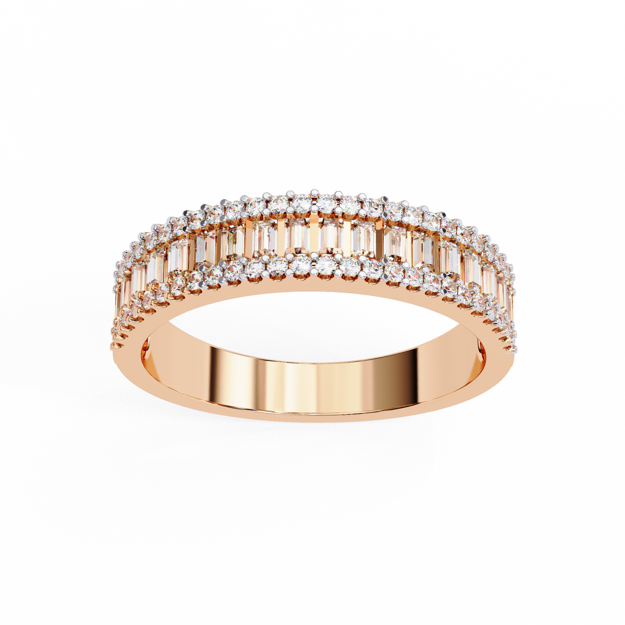 Radiant Baguette Diamond Row Ring