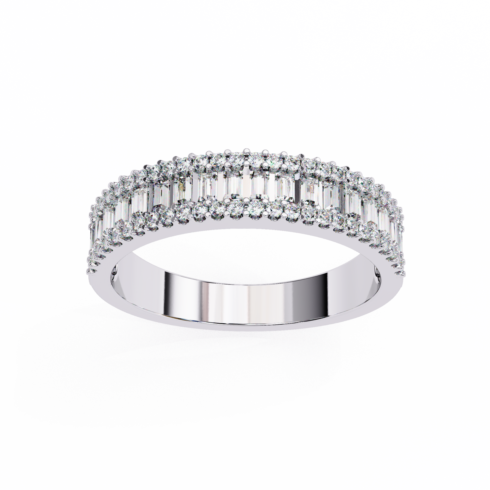 Radiant Baguette Diamond Row Ring