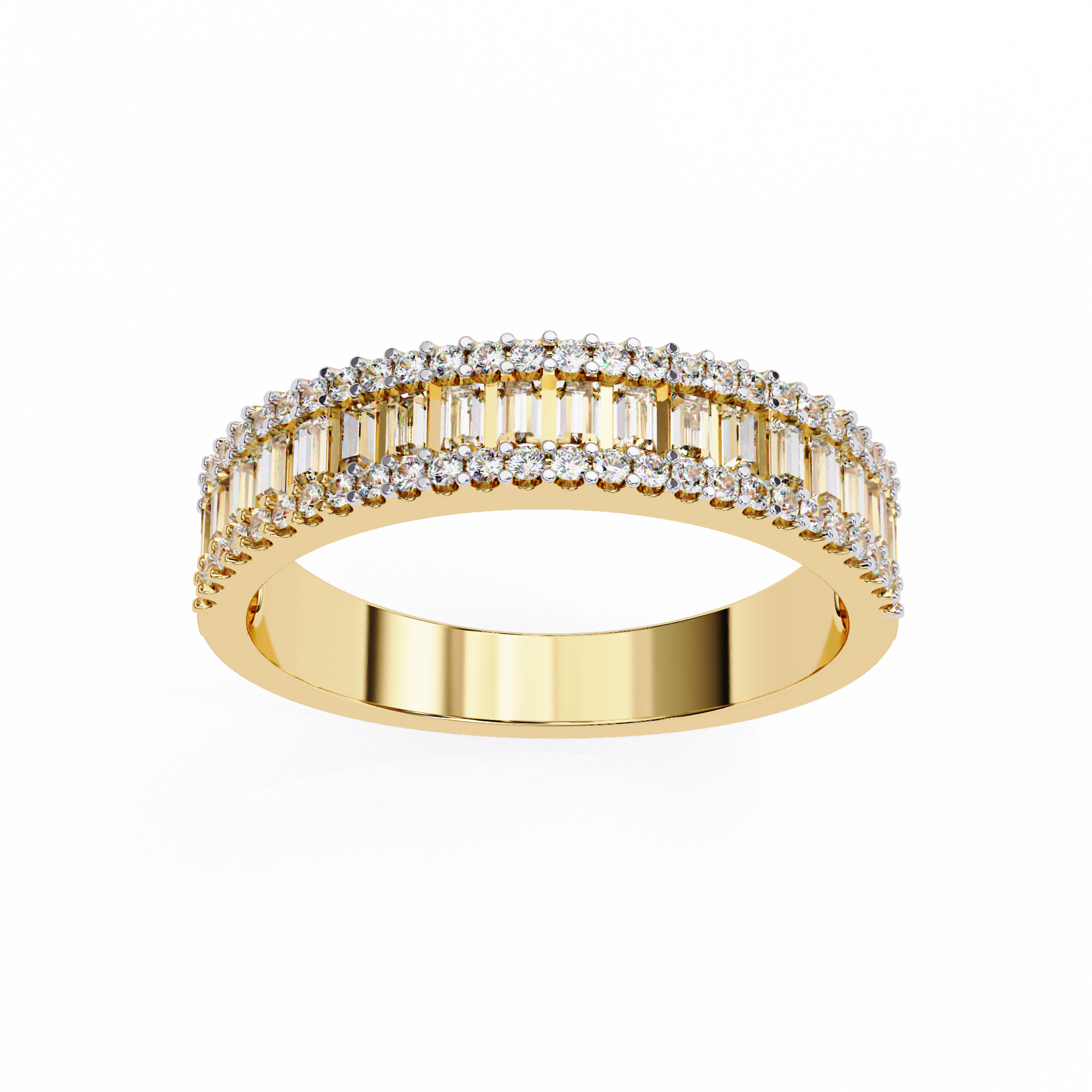 Radiant Baguette Diamond Row Ring