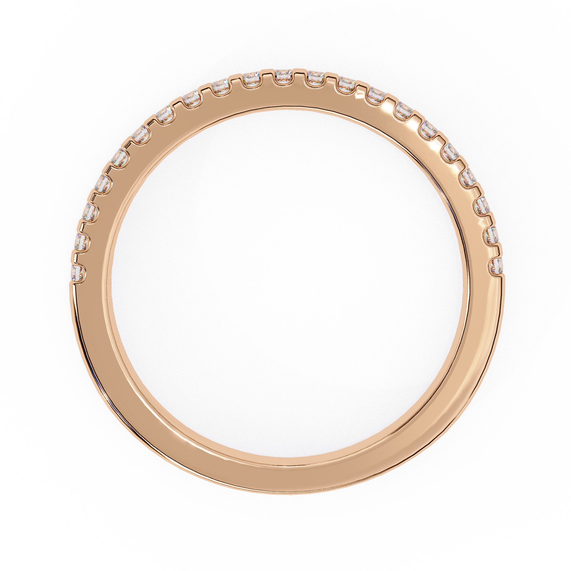 Radiant Round Diamond Half-Eternity Ring