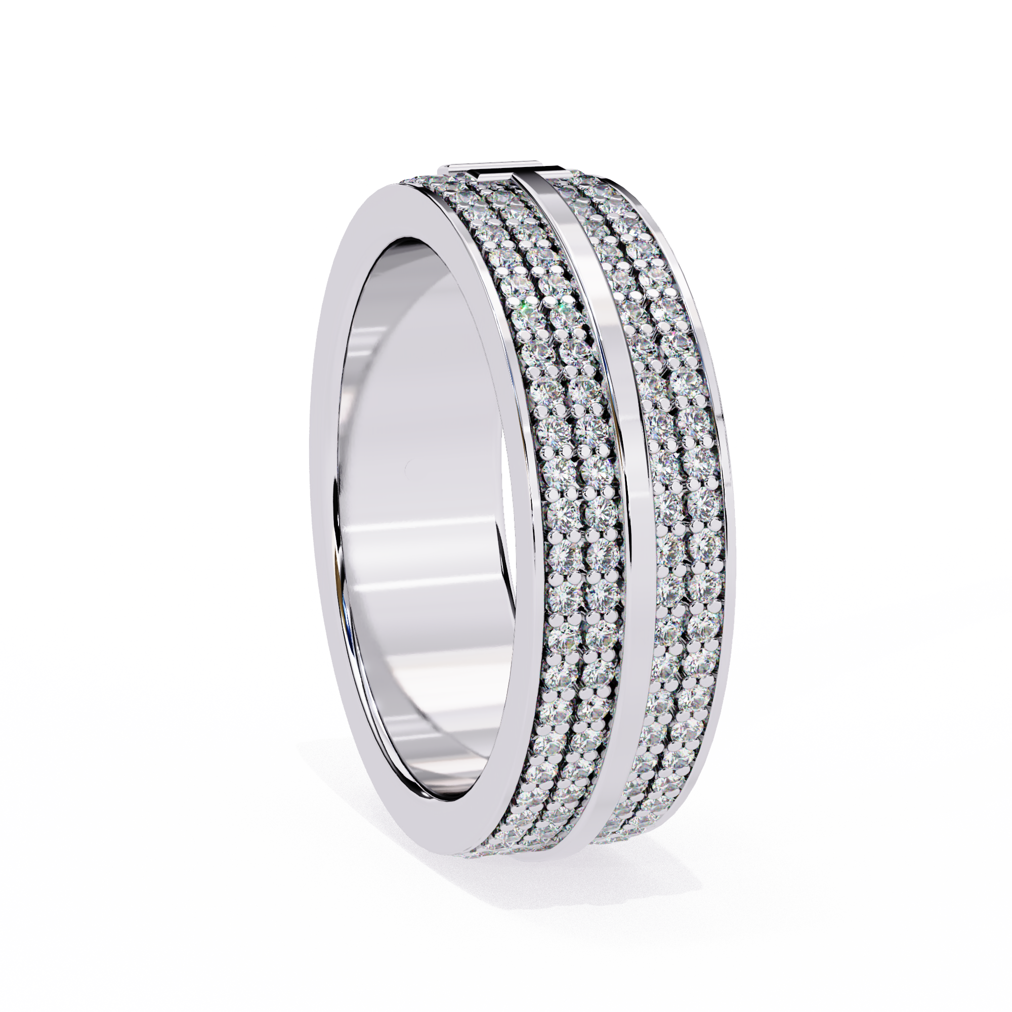 Luxe Geometric T Pave Band