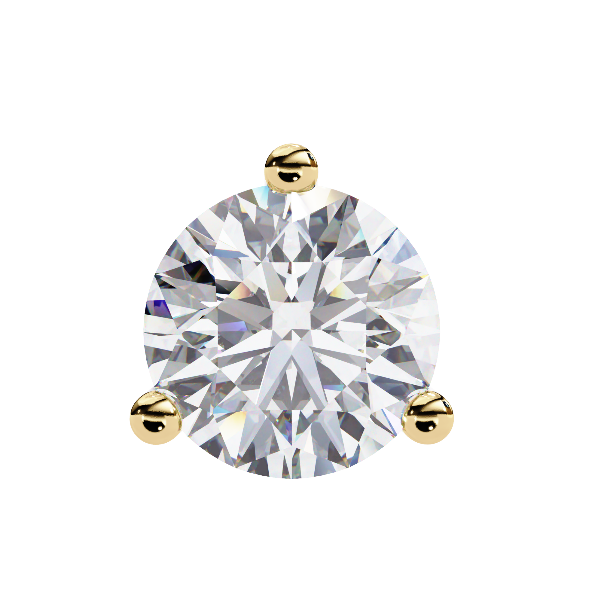Classic Round Diamond Three Prong Stud Earrings (F/G VS+)