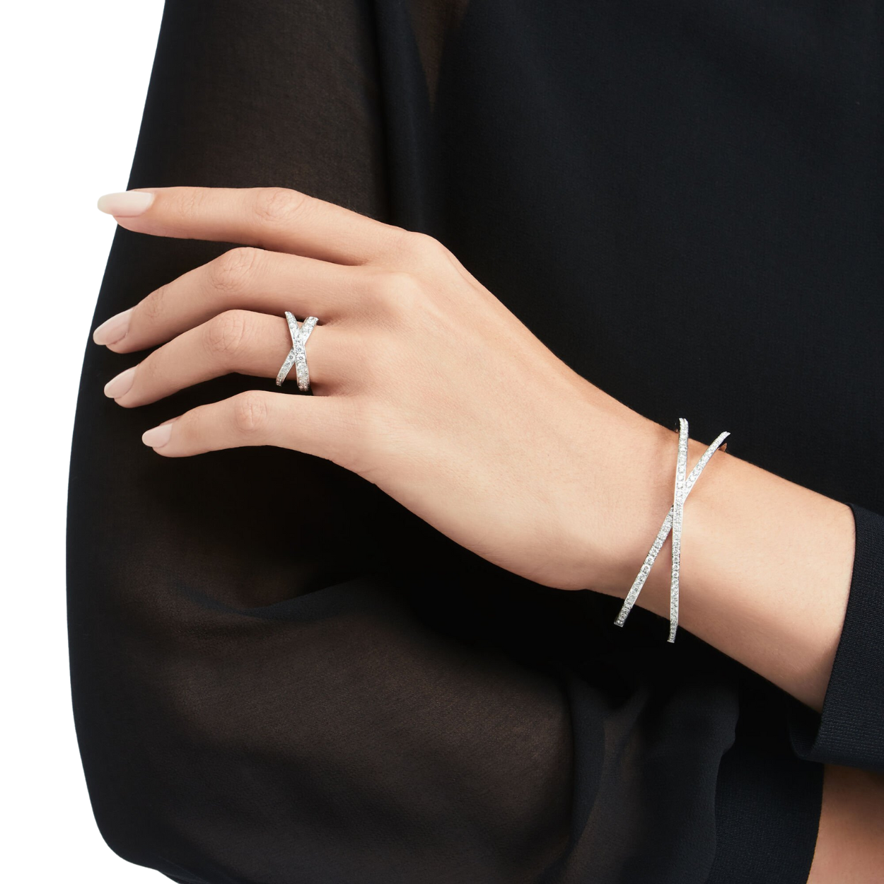The Cross Pavé Diamond Bangle