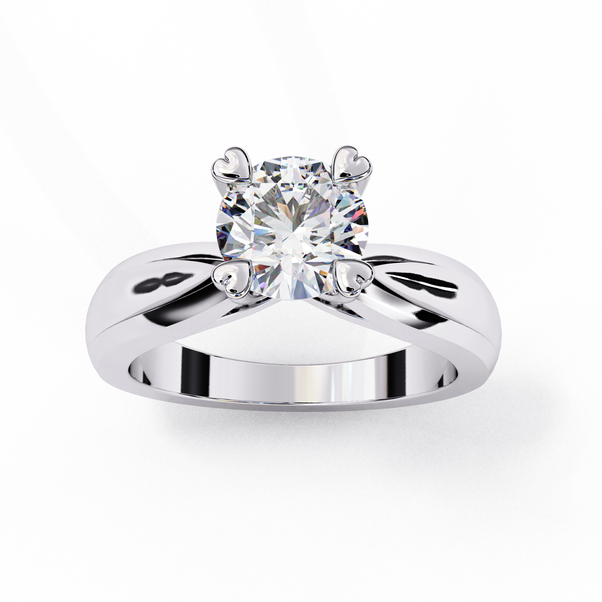 Cupid Round Brilliant Solitaire Ring