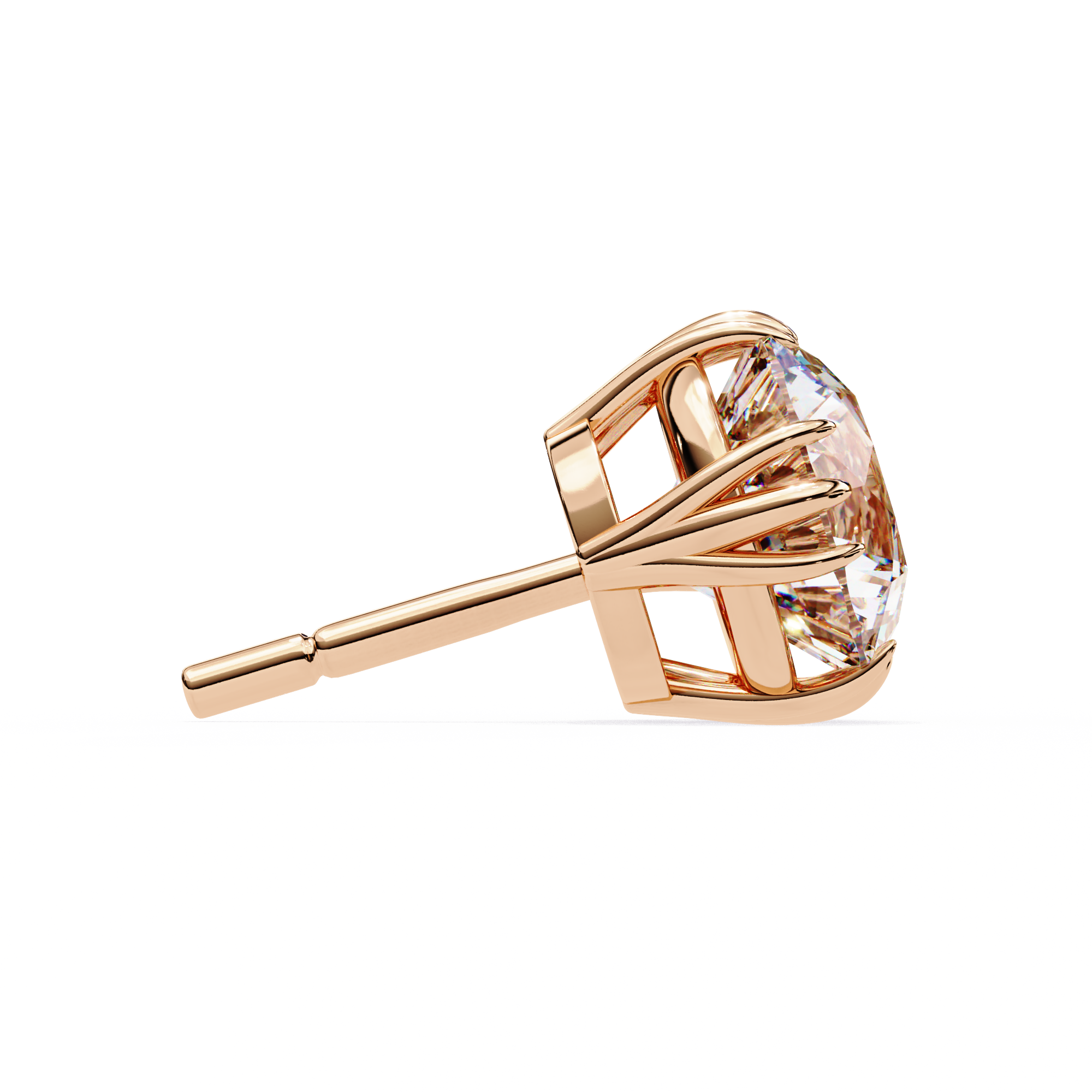 Classic Round Diamond Trinity Prong Stud Earrings (F/G VS+)