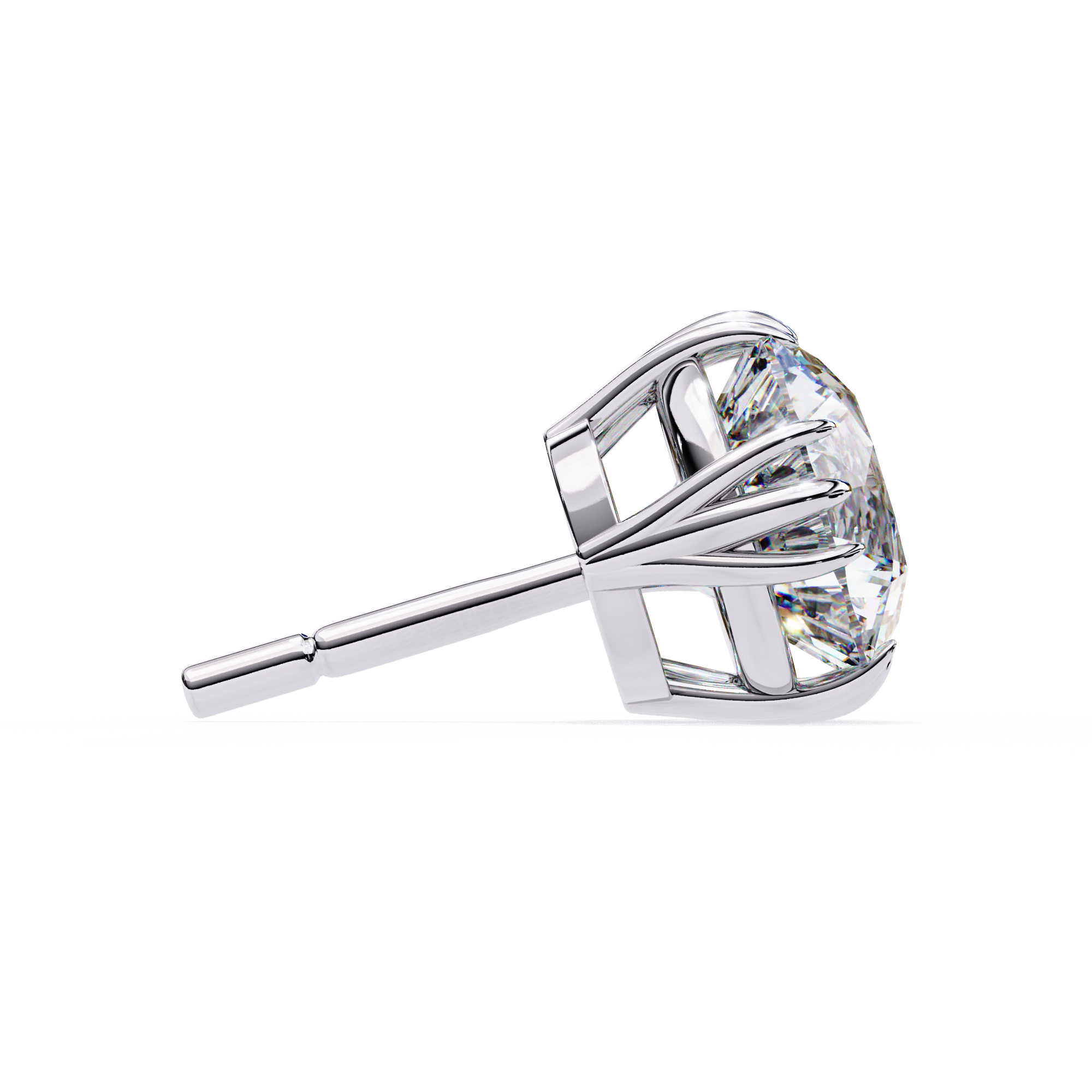 Classic Round Diamond Trinity Prong Stud Earrings (F/G VS+)