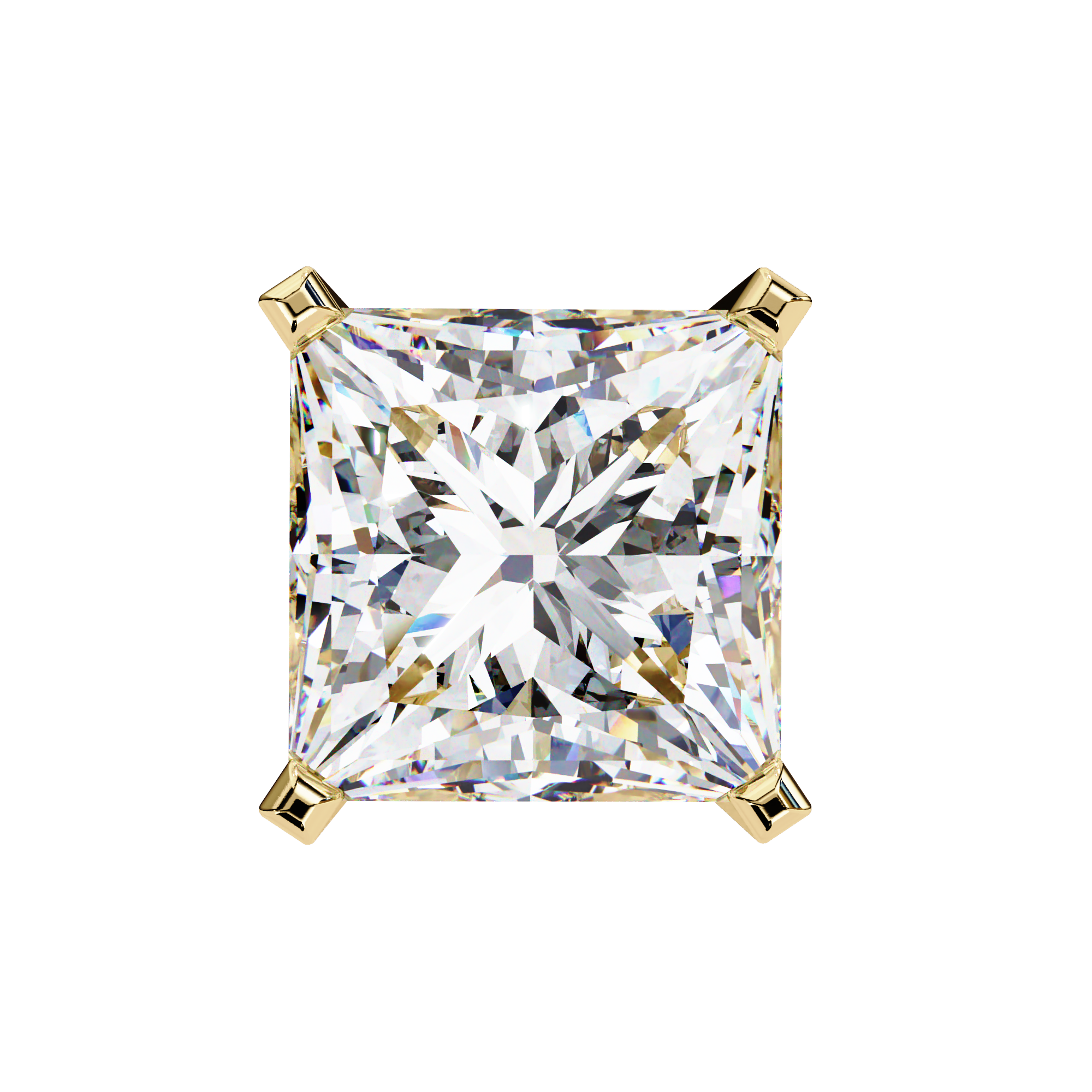 Classic Princess Cut Diamond Four Prong Martini Stud Earrings (F/G VS+)