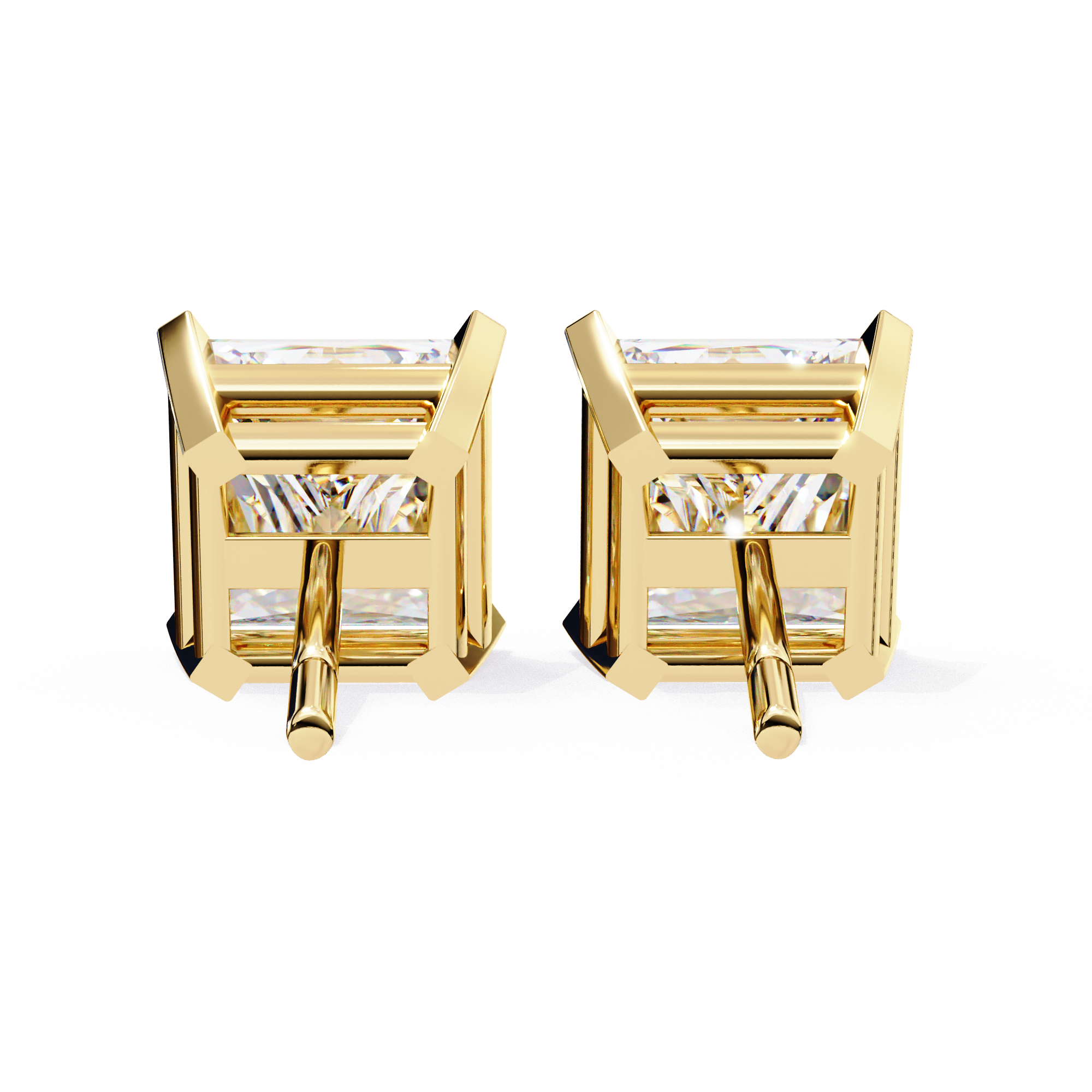 Classic Princess Cut Diamond Four Prong Martini Stud Earrings (F/G VS+)