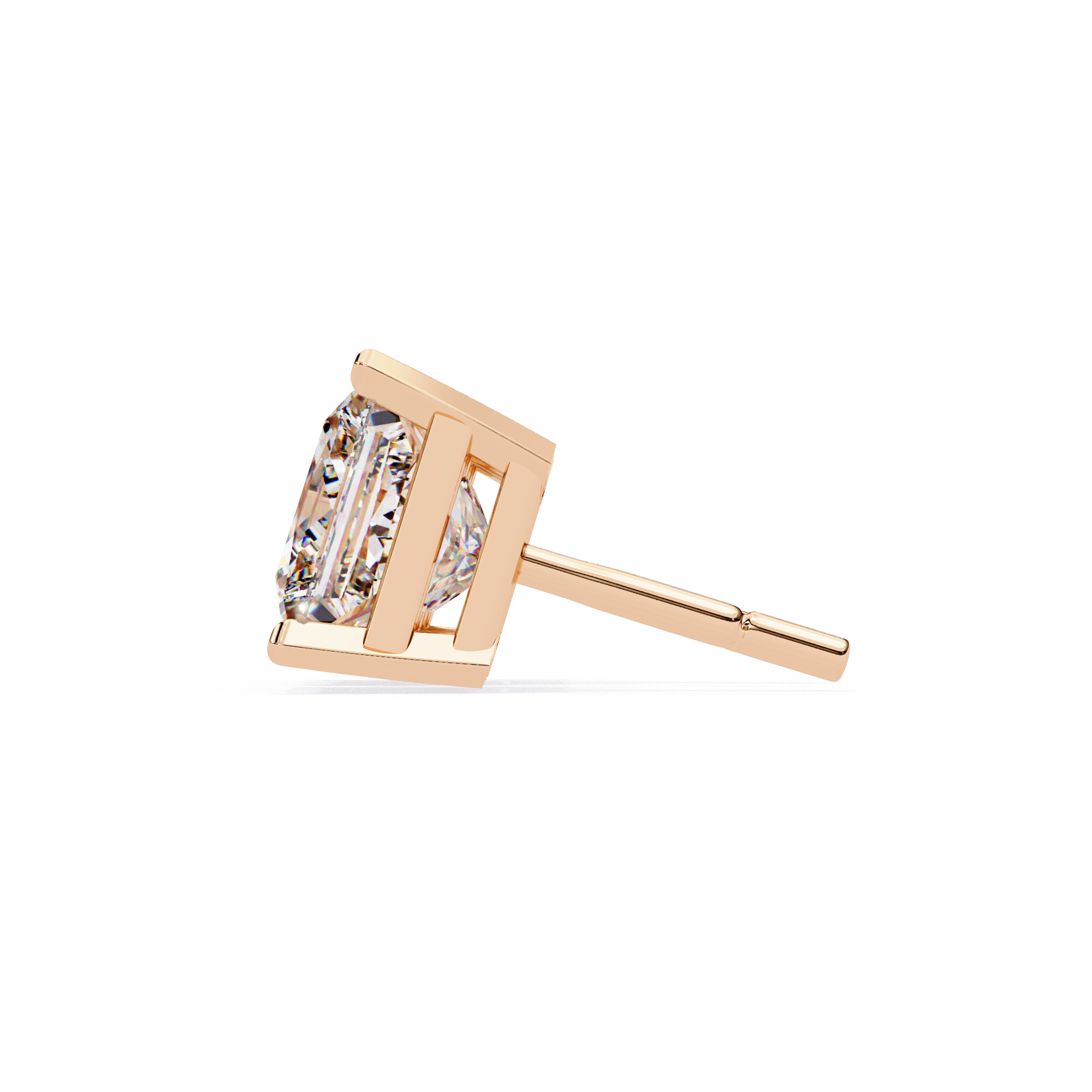 Classic Princess Cut Diamond Four Prong Martini Stud Earrings (F/G VS+)