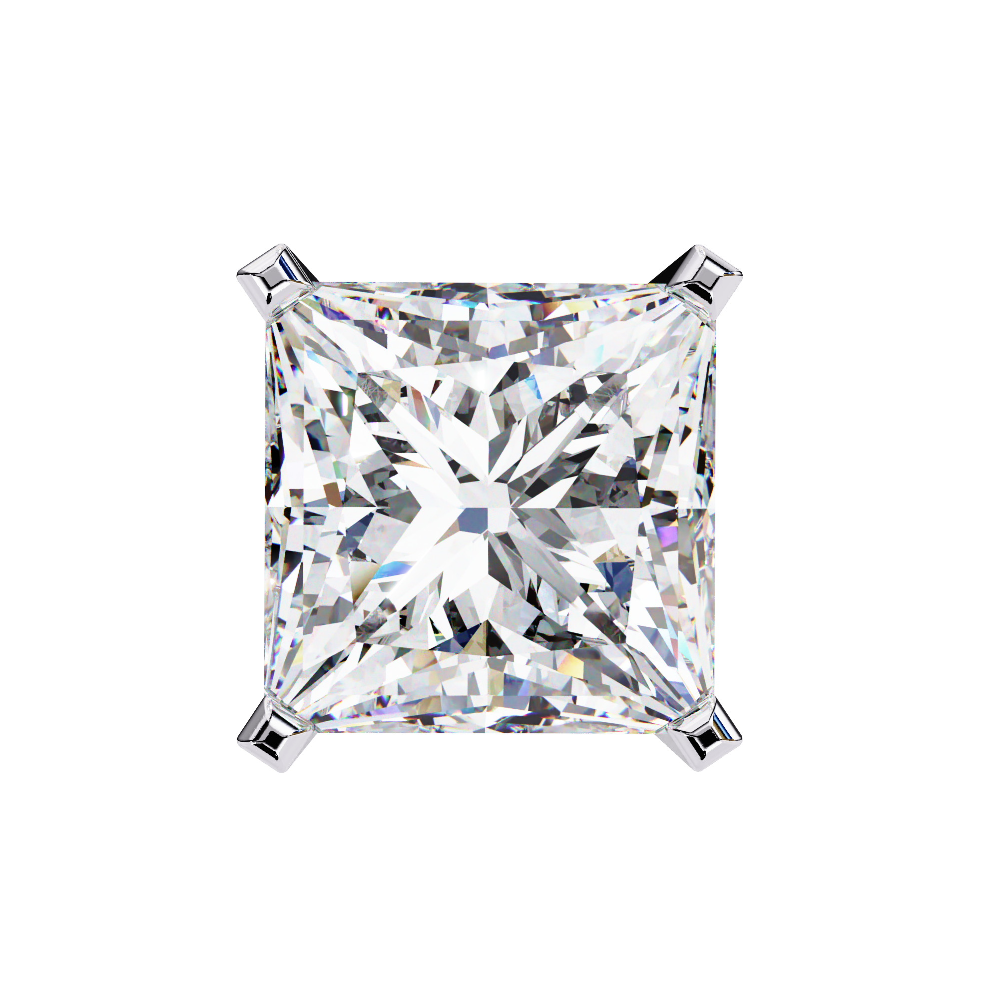Classic Princess Cut Diamond Four Prong Martini Stud Earrings (F/G VS+)