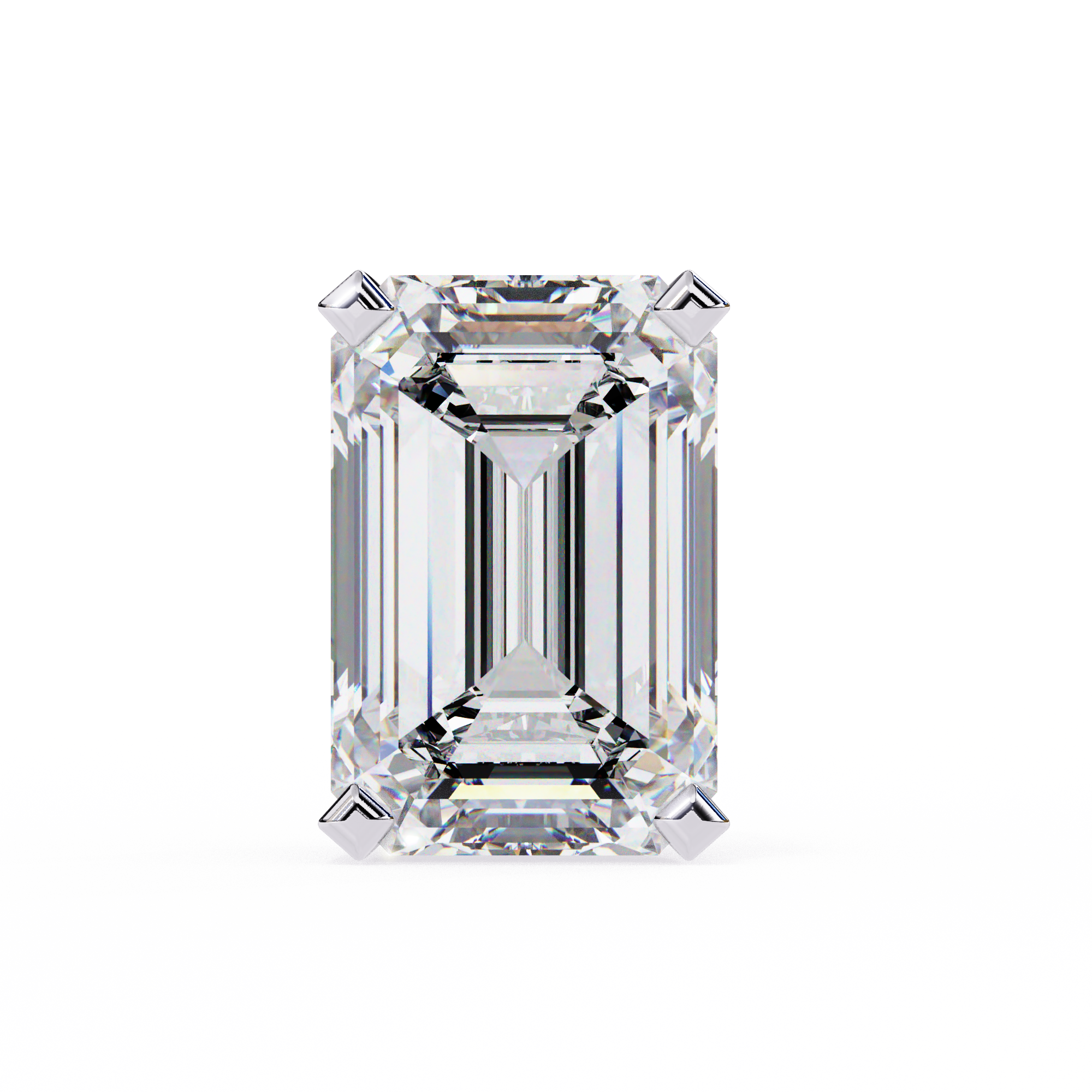 Classic Emerald Cut Diamond Four Prong Stud Earrings (F/G VS+)