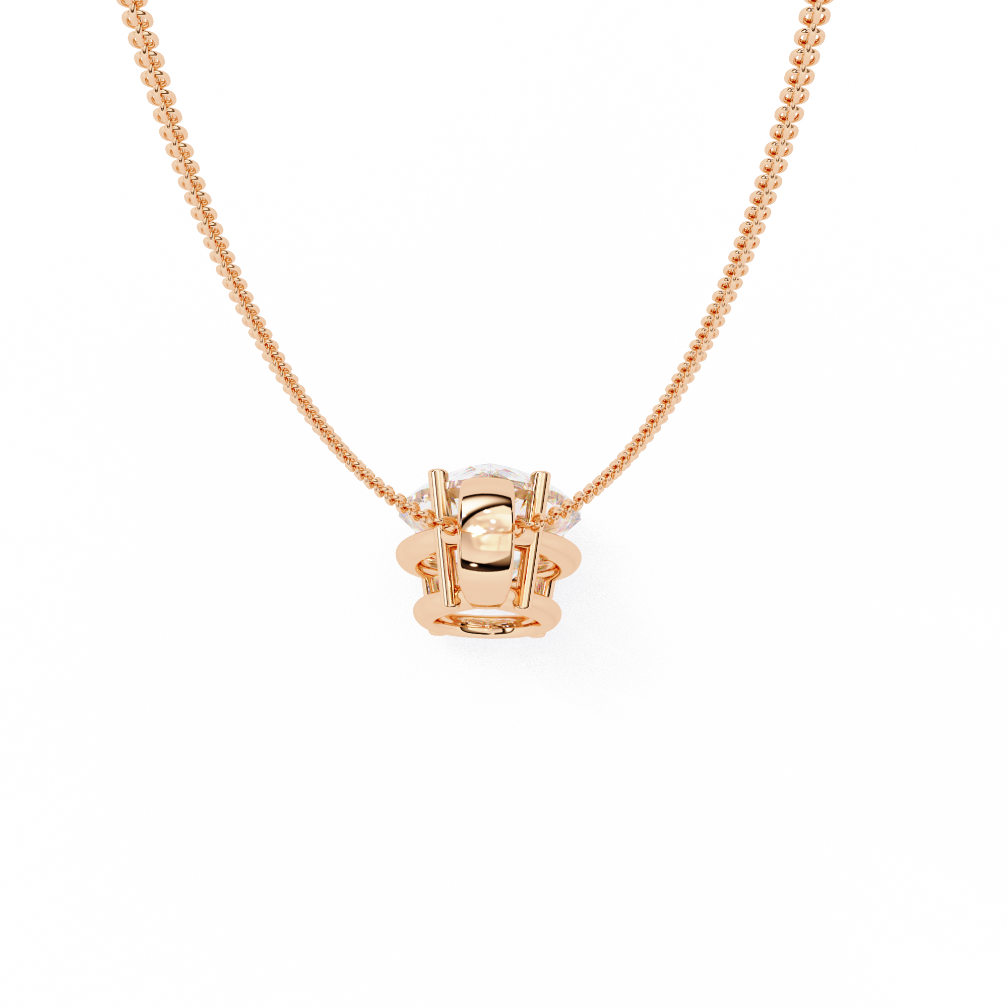 Classic 4 Prong Basket Pear Lab Created Diamond Solitaire Necklace
