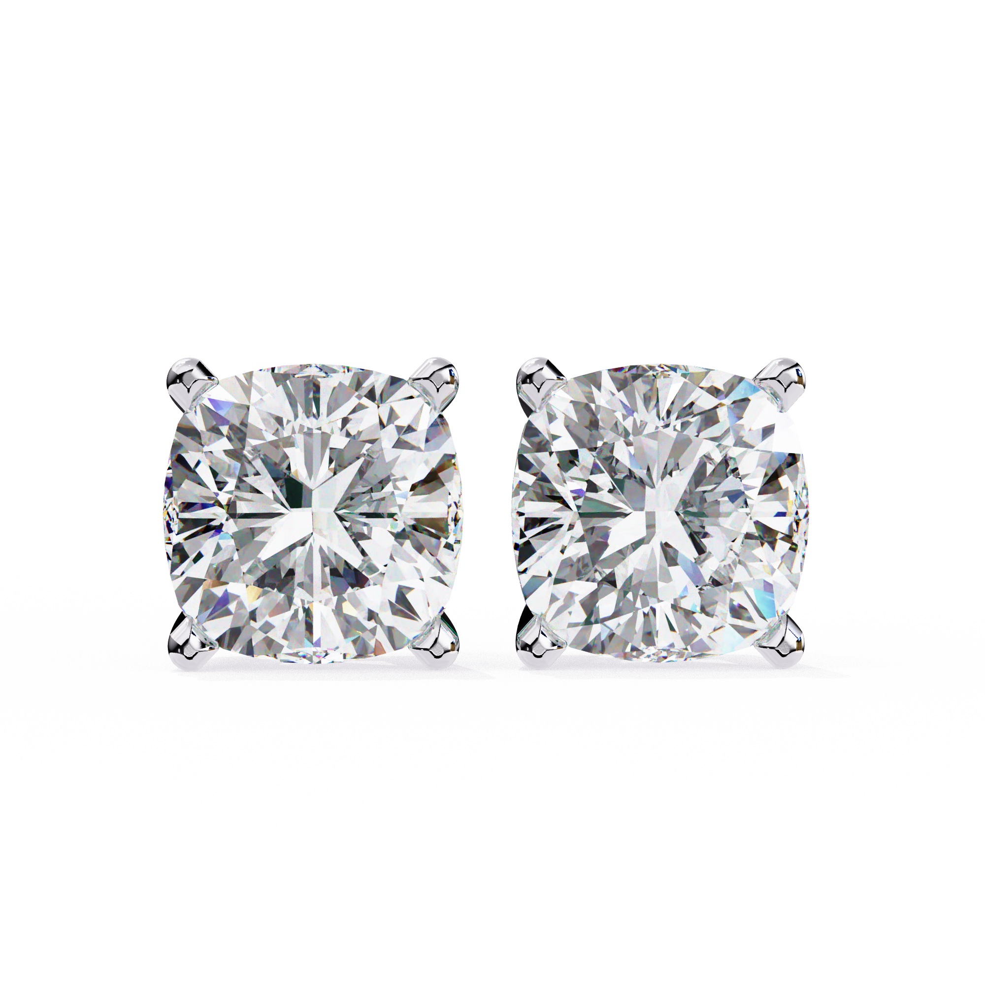 Classic Cushion Diamond Four Prong Stud Earrings (F/G VS+)