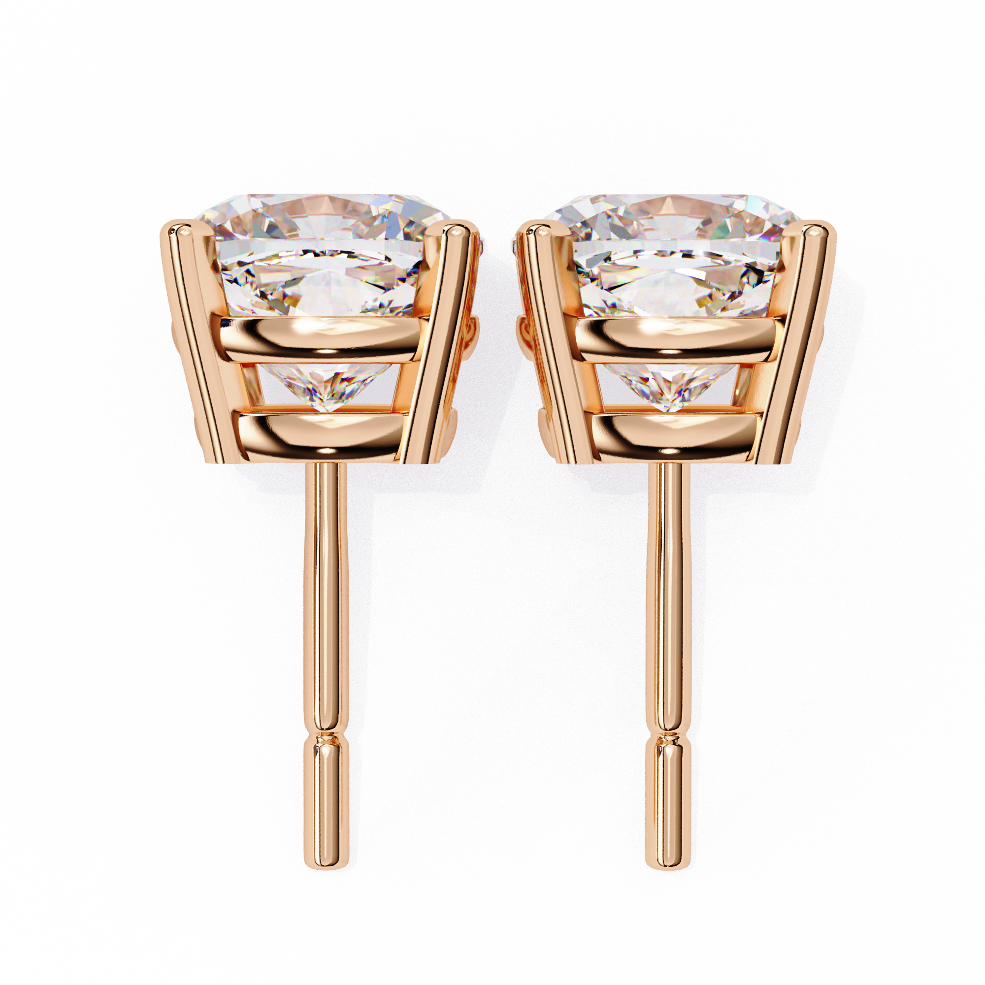 Classic Cushion Diamond Four Prong Stud Earrings (F/G VS+)