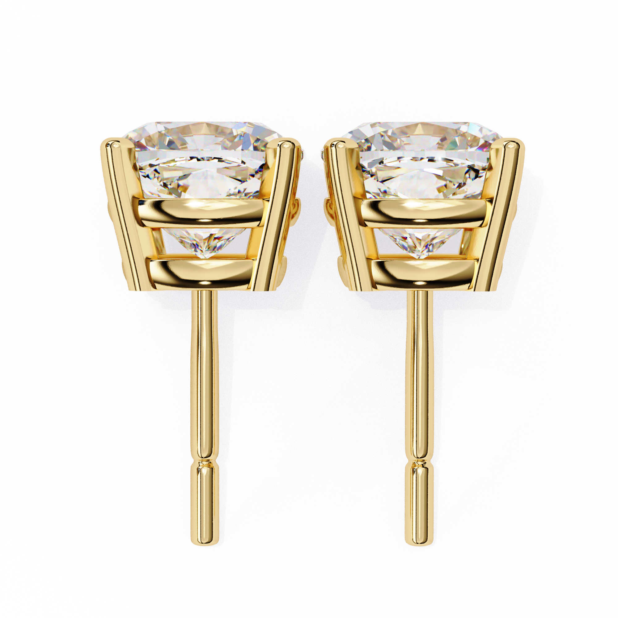 Classic Cushion Diamond Four Prong Stud Earrings (F/G VS+)