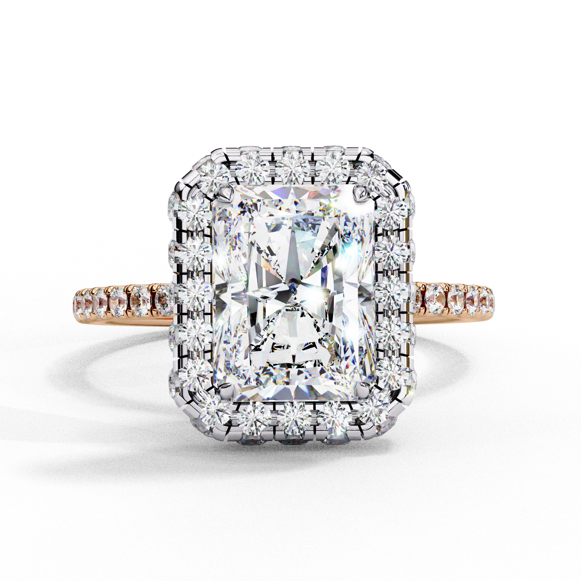 Radiant Solitaire Ring with Halo