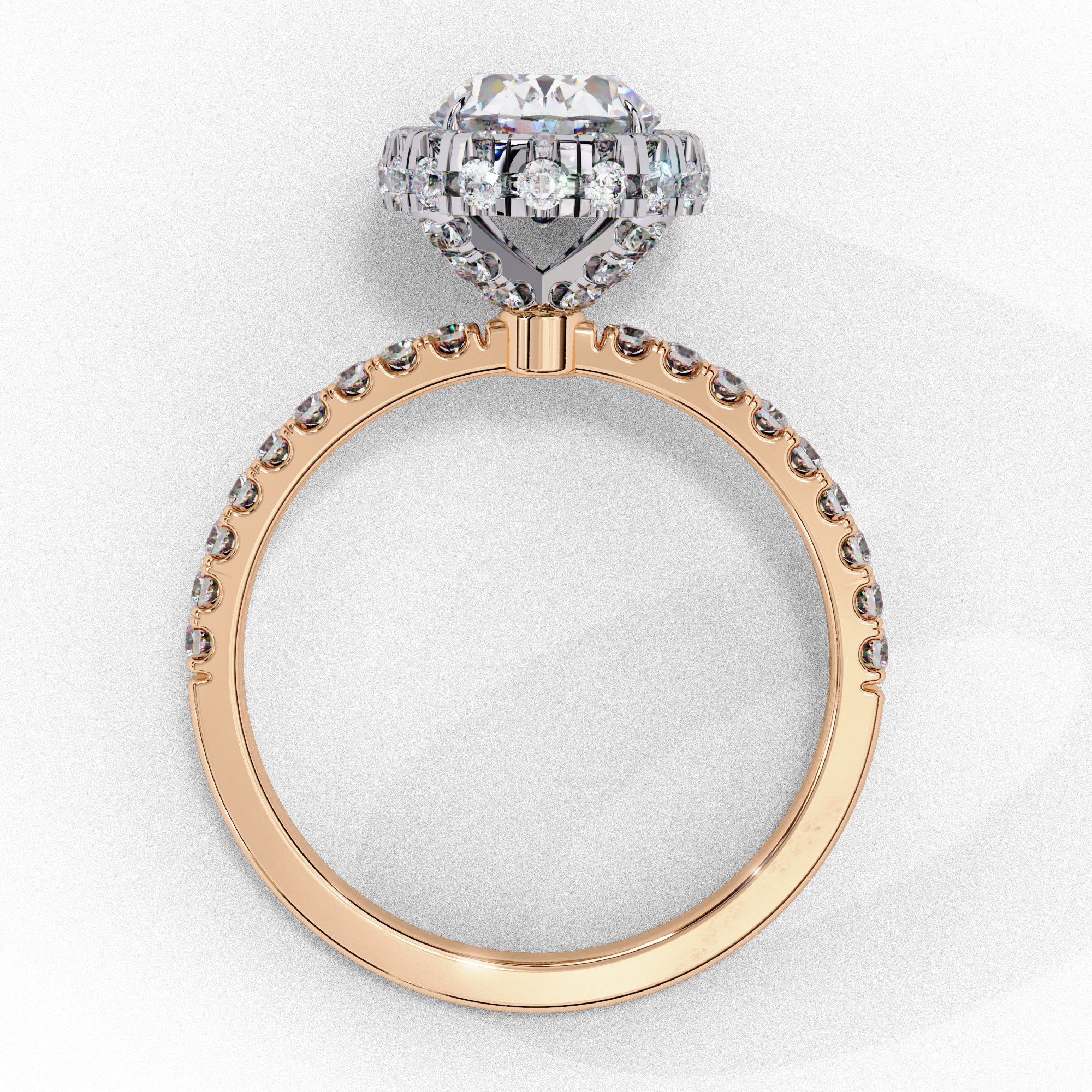 Oval Solitaire Ring with Crown Halo