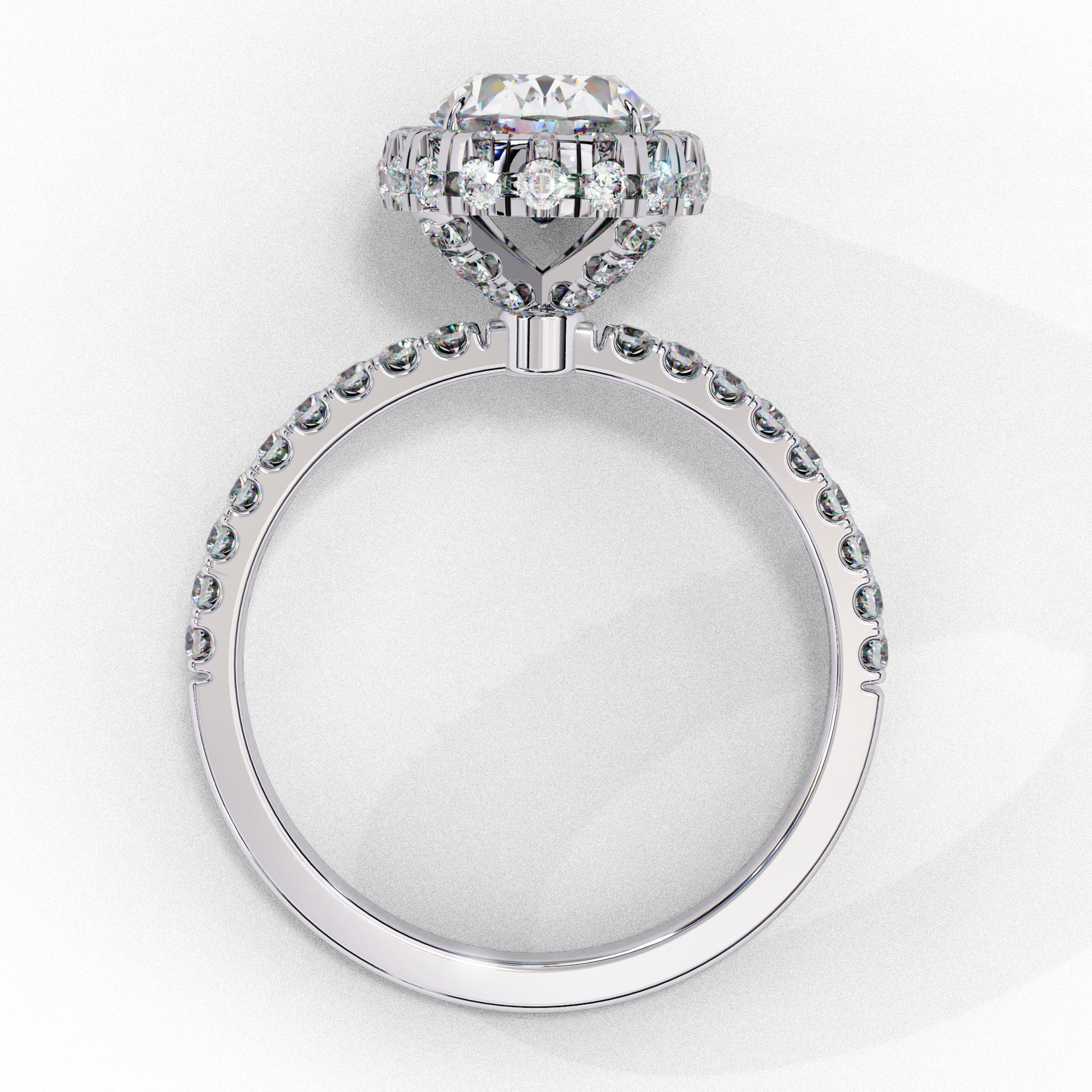 Oval Solitaire Ring with Crown Halo