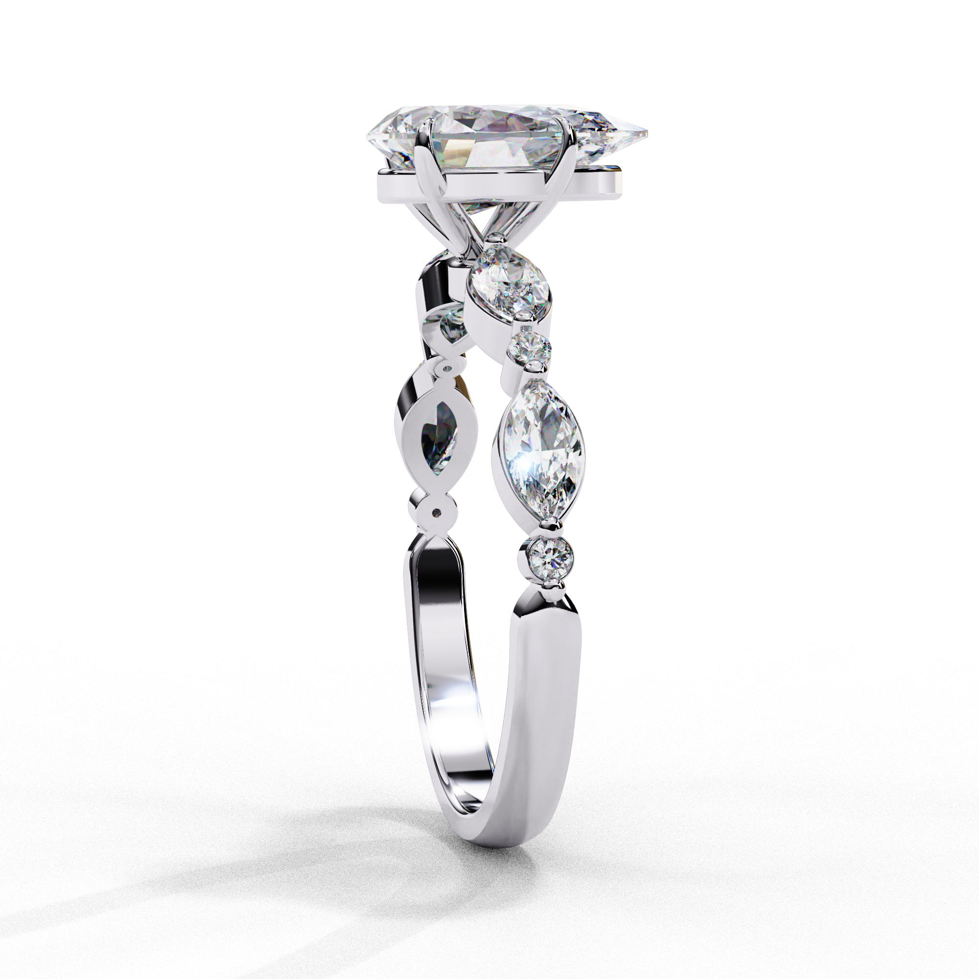 Elysian Pear Cut Solitaire Ring