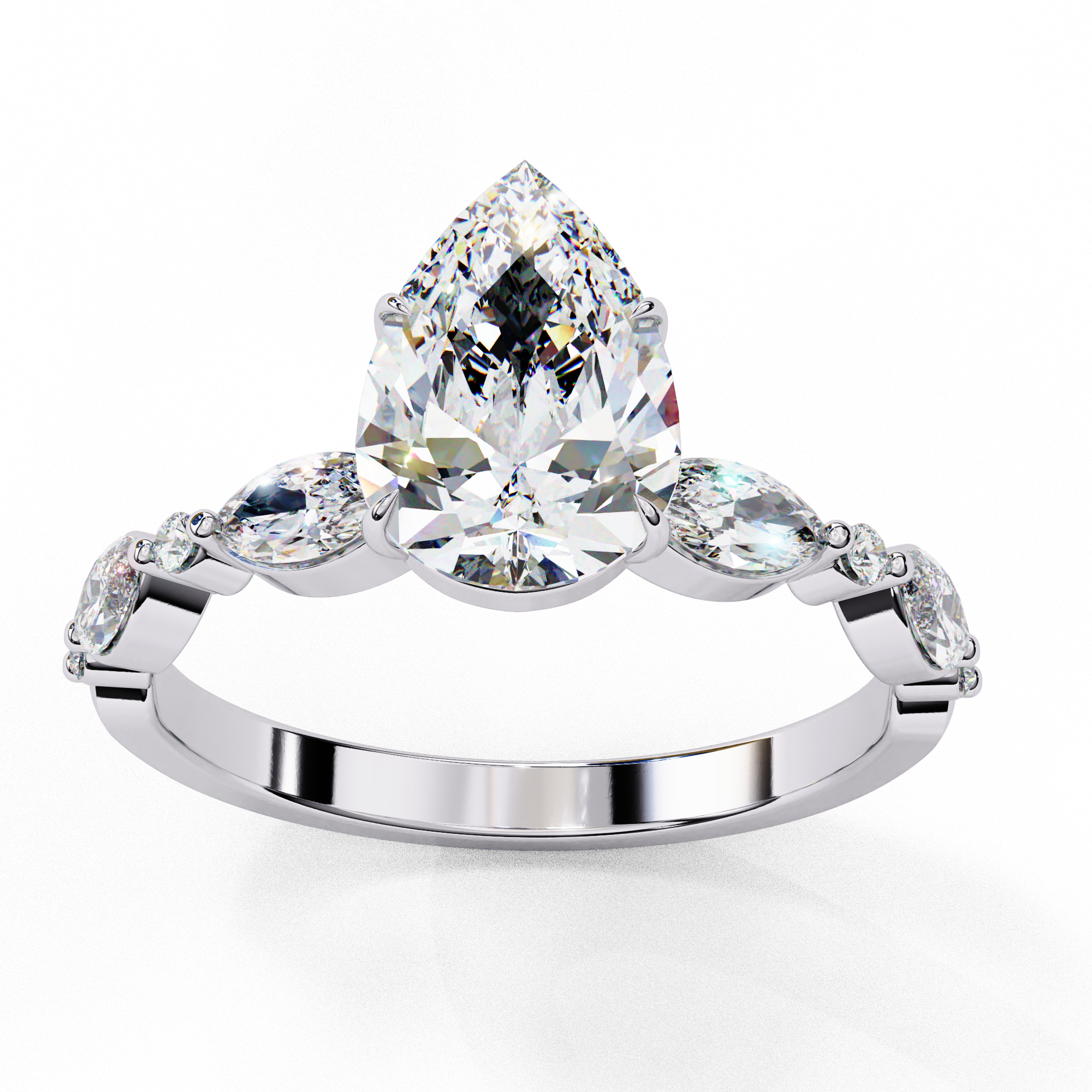 Elysian Pear Cut Solitaire Ring