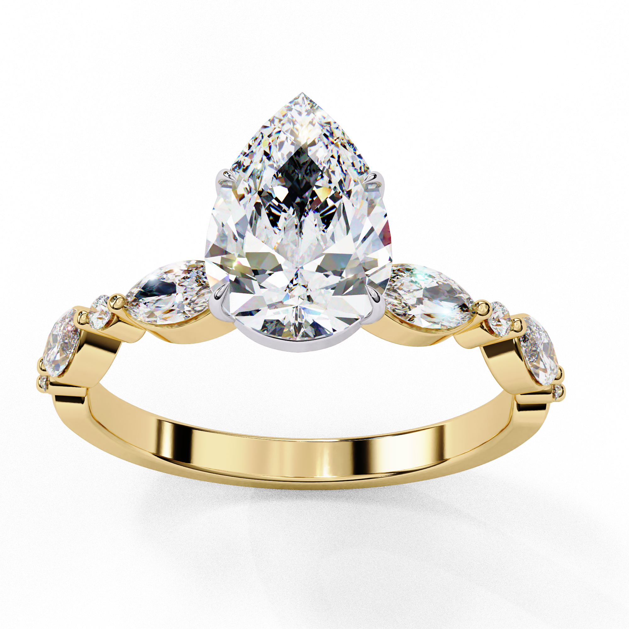 Elysian Pear Cut Solitaire Ring