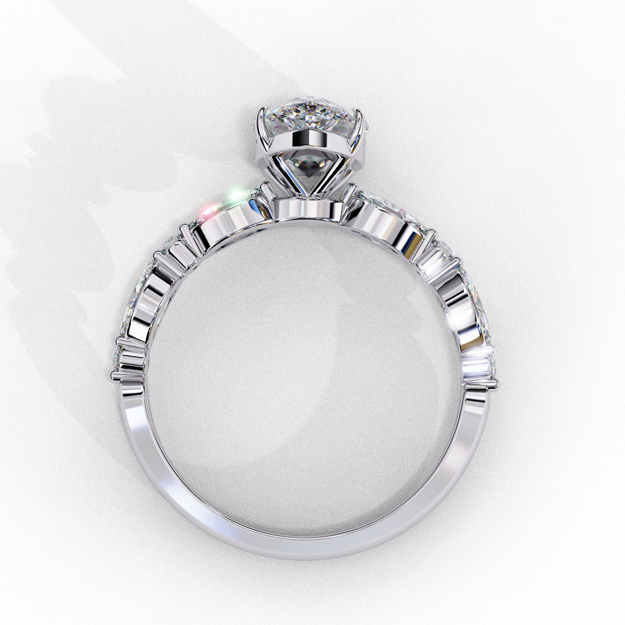 Elysian Pear Cut Solitaire Ring