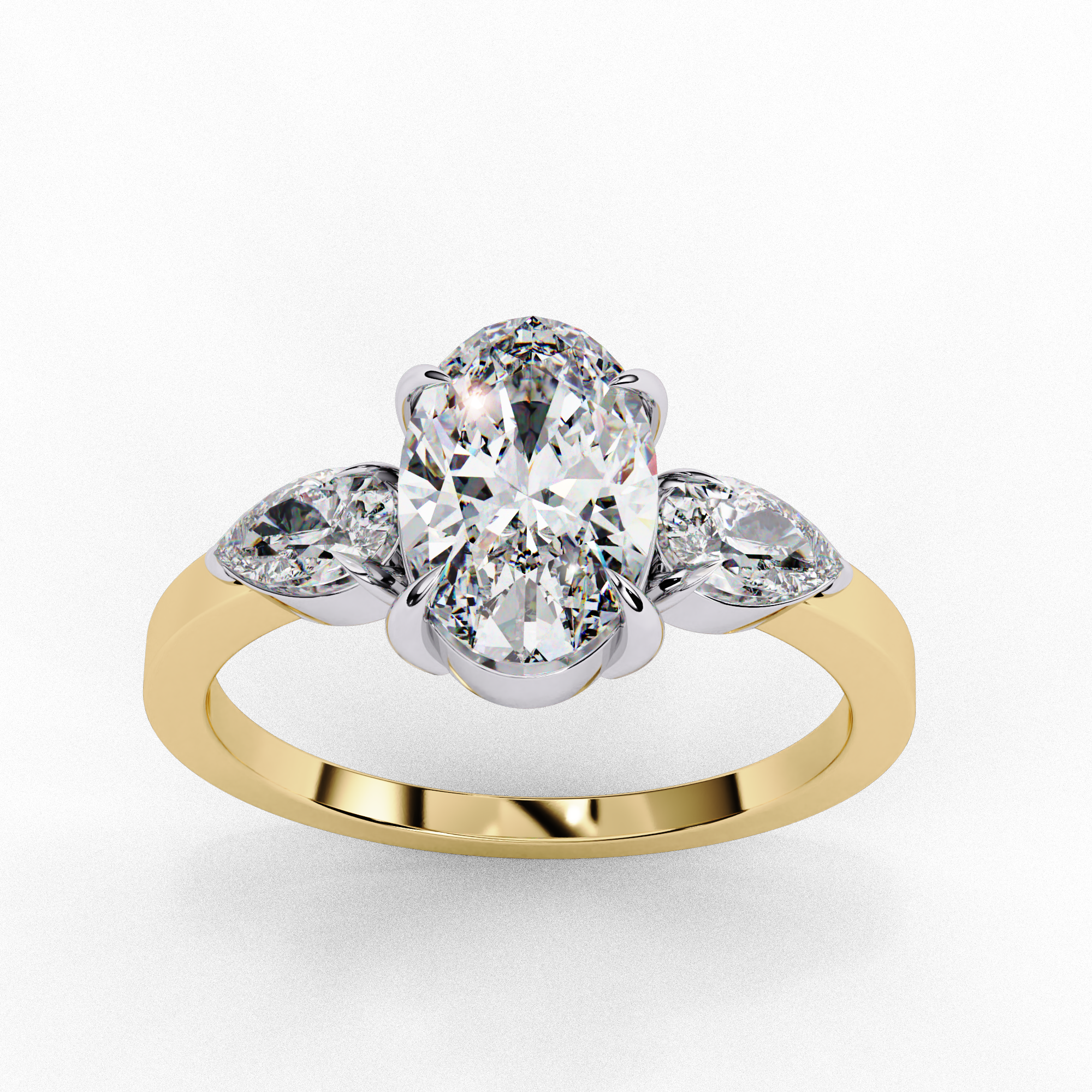 Luminous Cascade Oval Cut Solitaire Ring