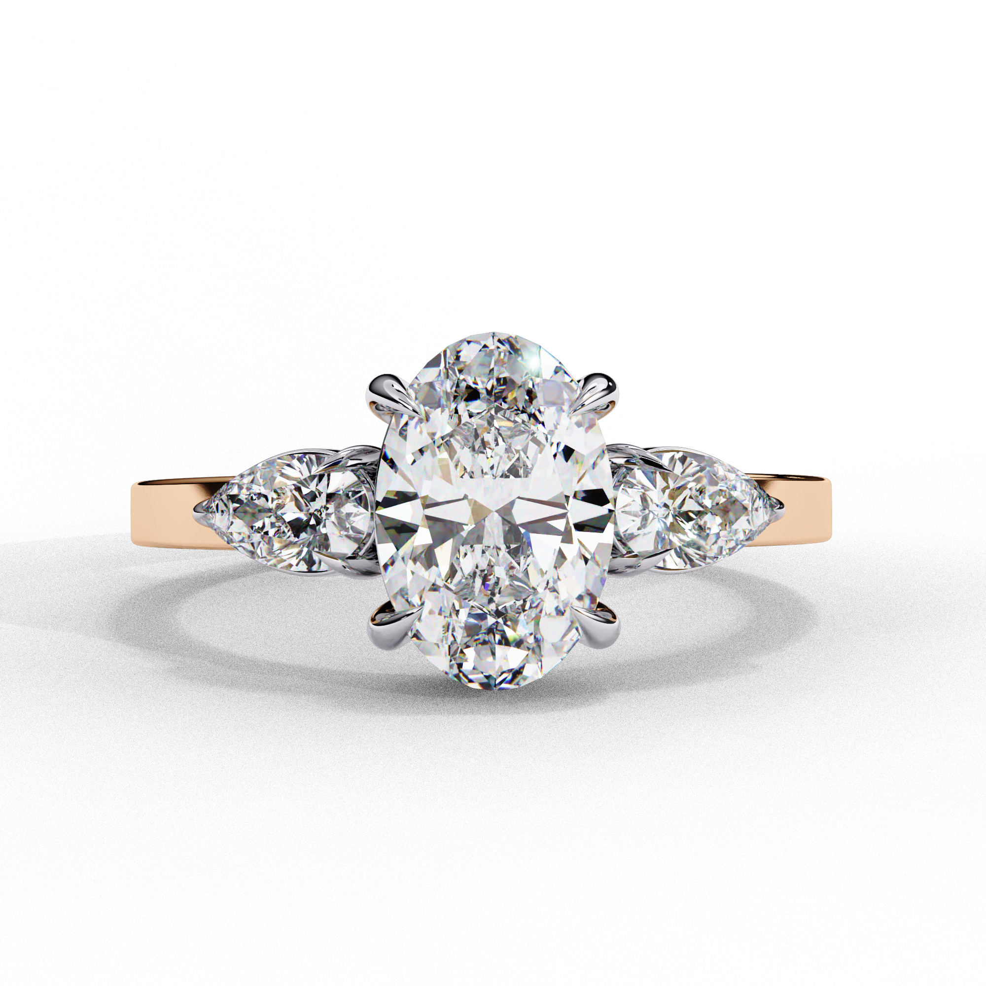 Luminous Cascade Oval Cut Solitaire Ring