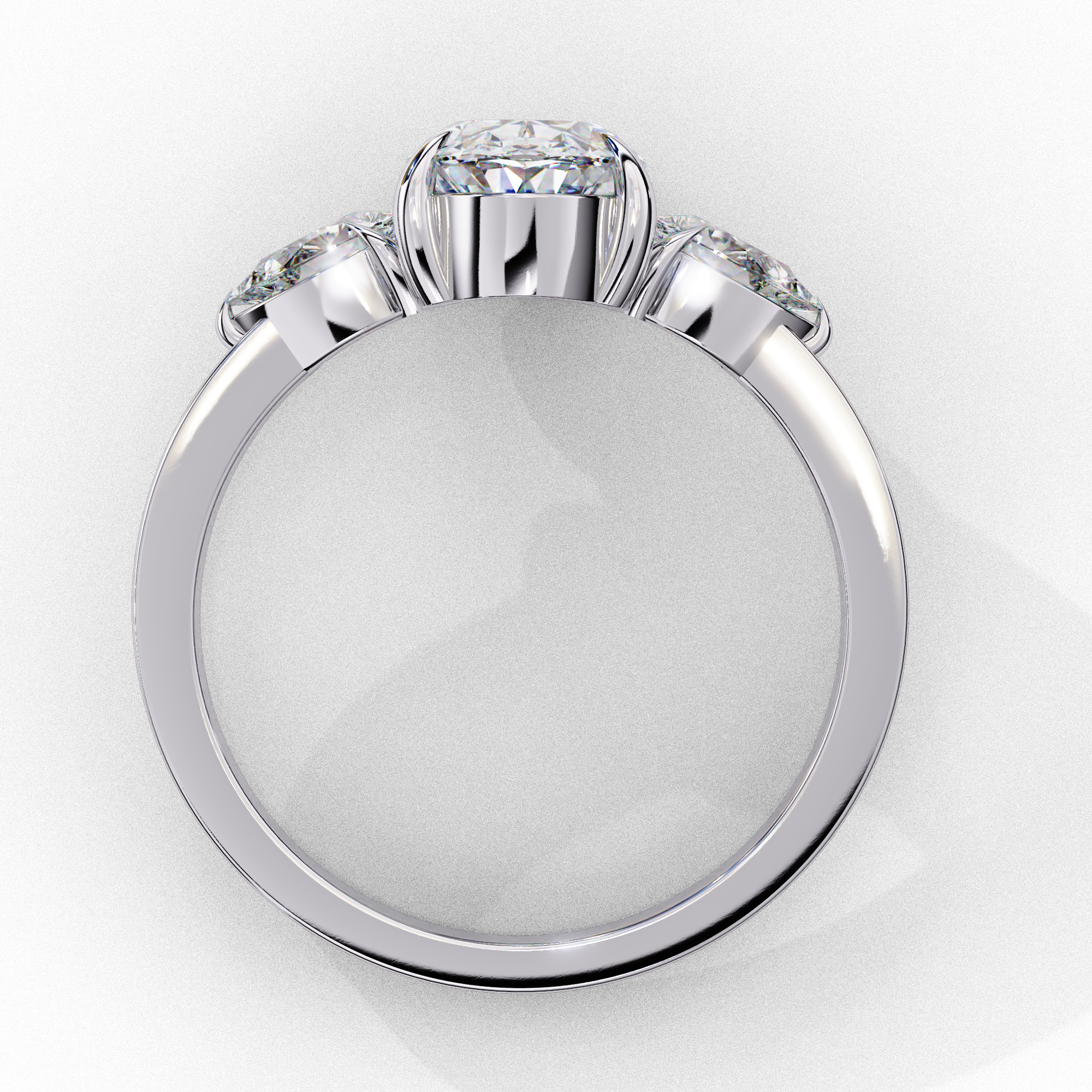 Luminous Cascade Oval Cut Solitaire Ring