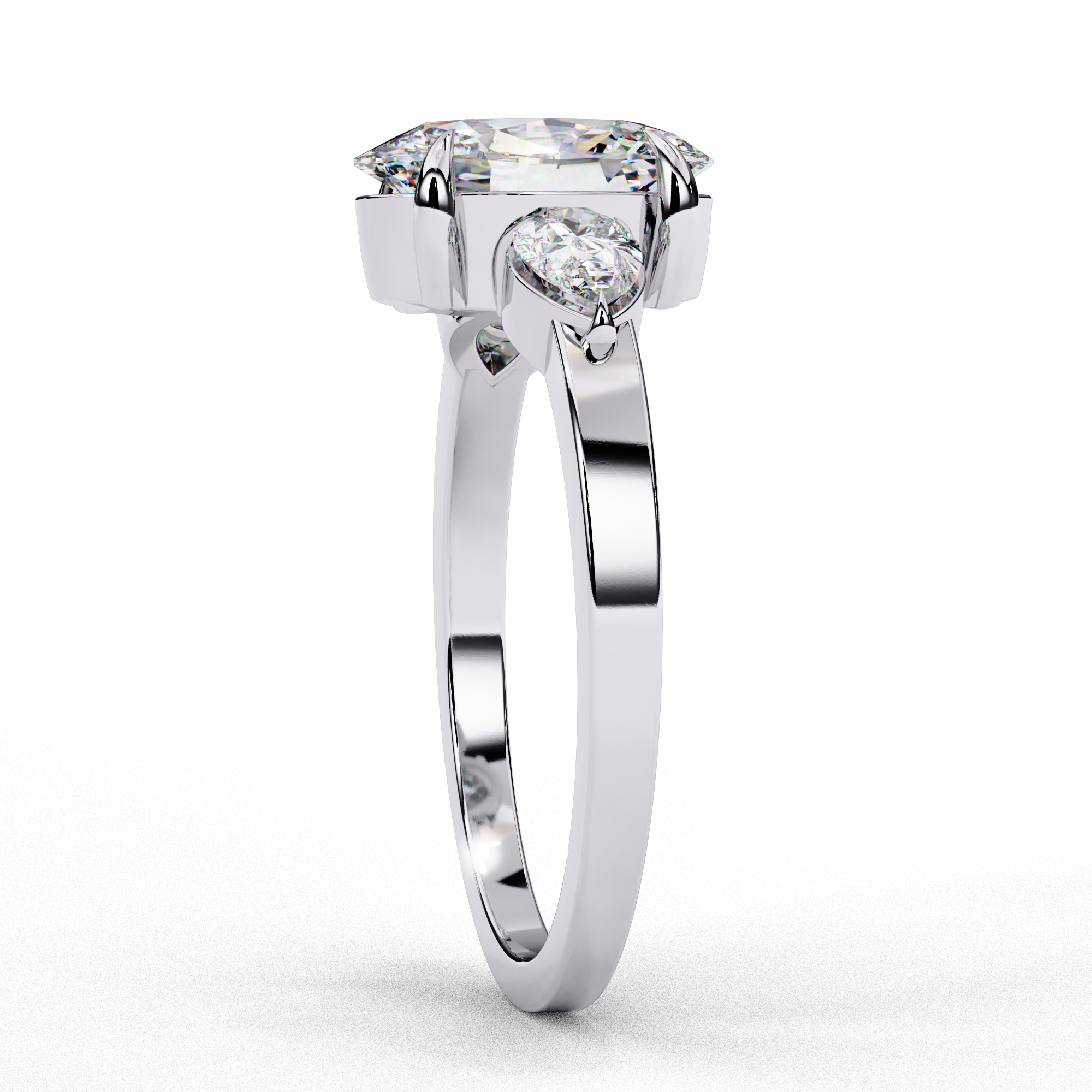 Luminous Cascade Oval Cut Solitaire Ring