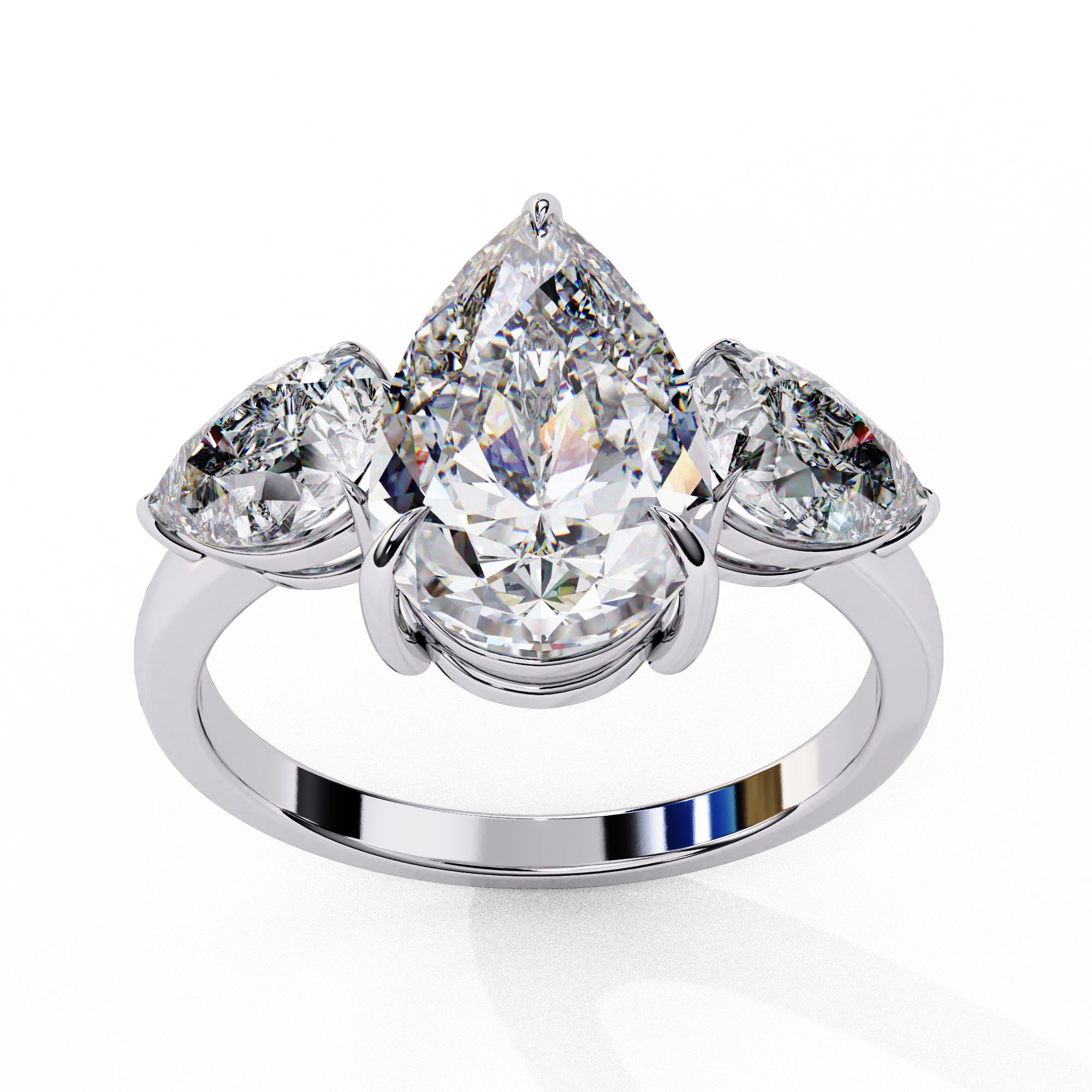 Exquisite Trilogy Pear Cut Ring