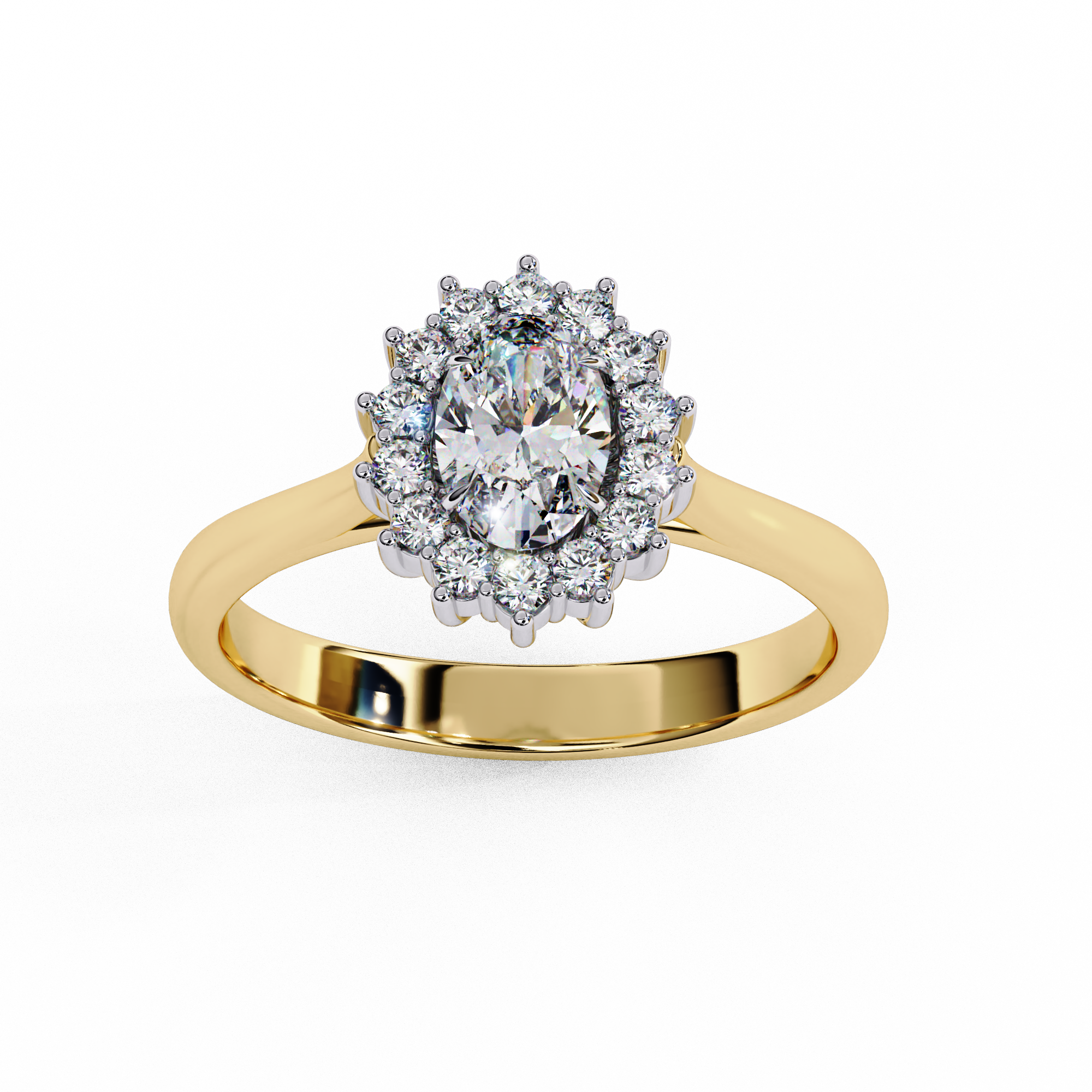 Lustre Éclat Oval Shape Solitaire Ring