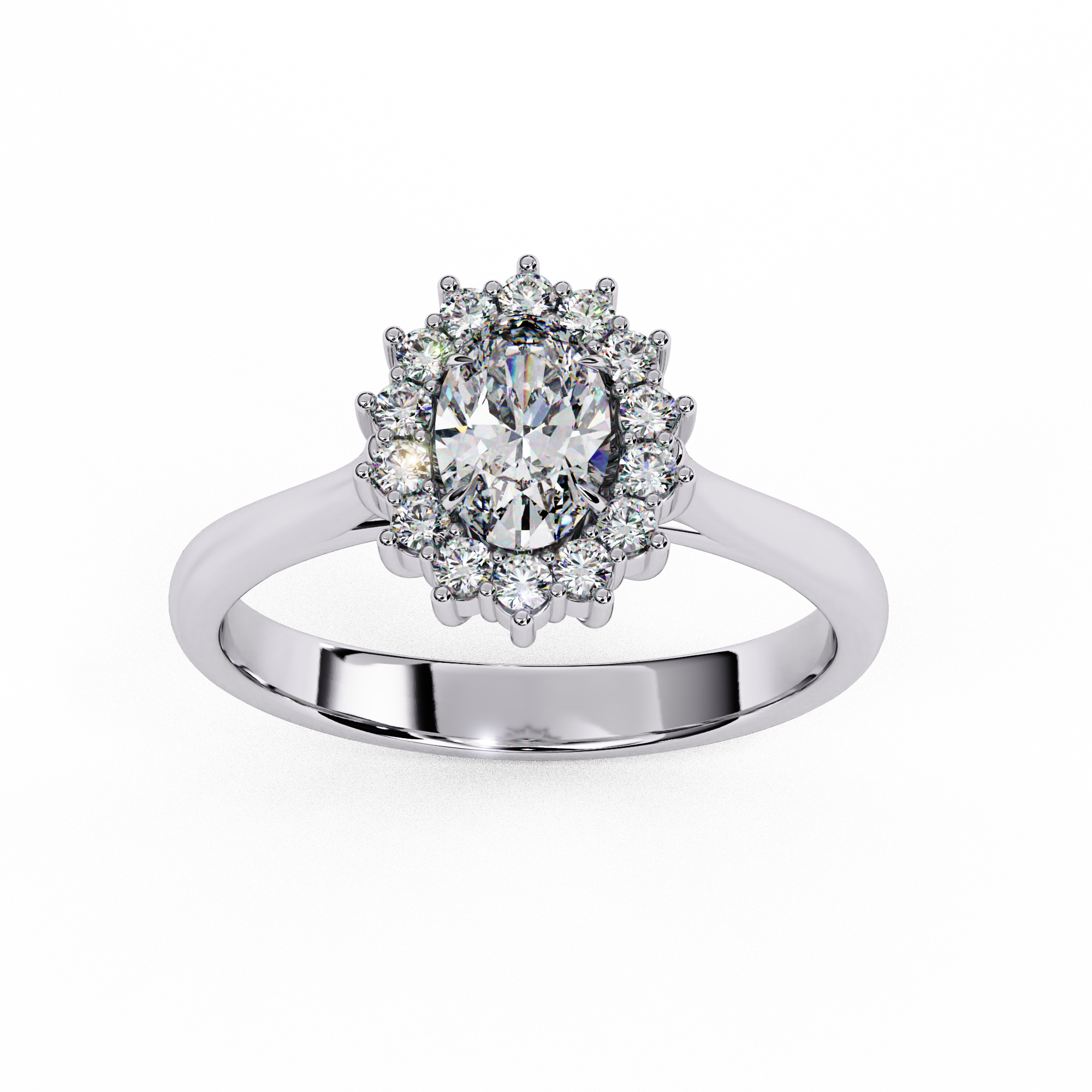 Lustre Éclat Oval Shape Solitaire Ring
