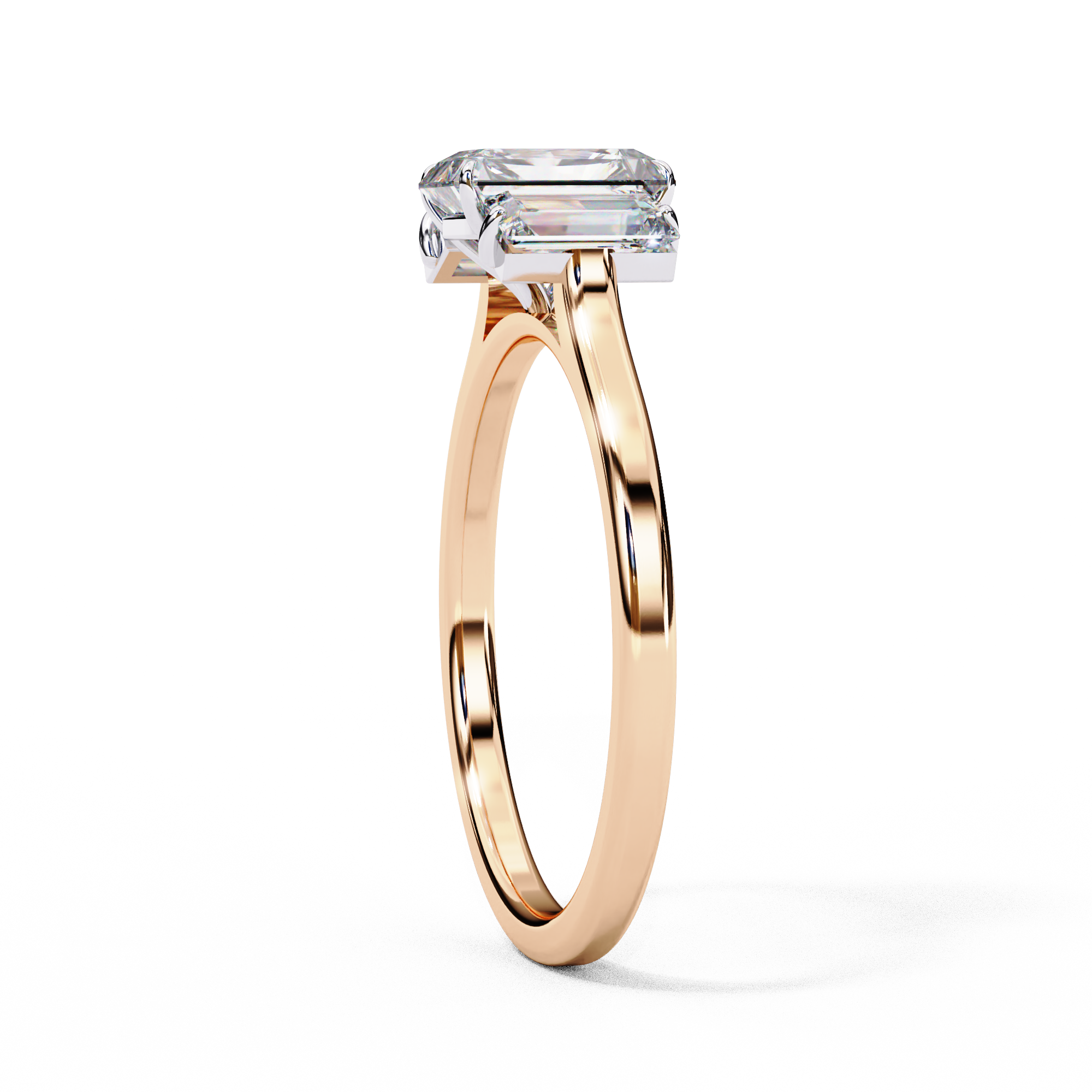 Imperial Seraph Emerald Cut Trilogy Ring